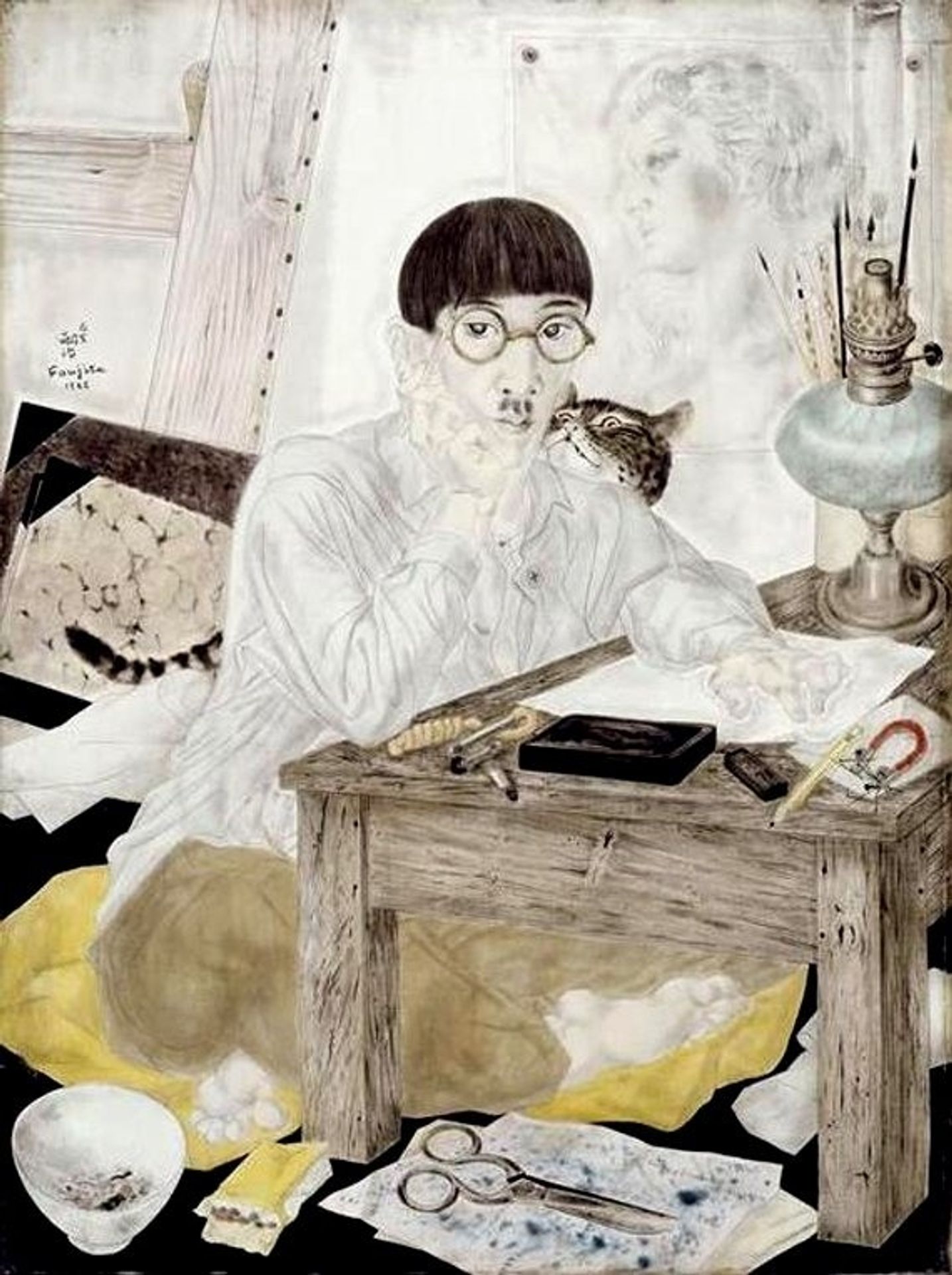 Self-Portrait in the Studio by Tsuguharu Foujita