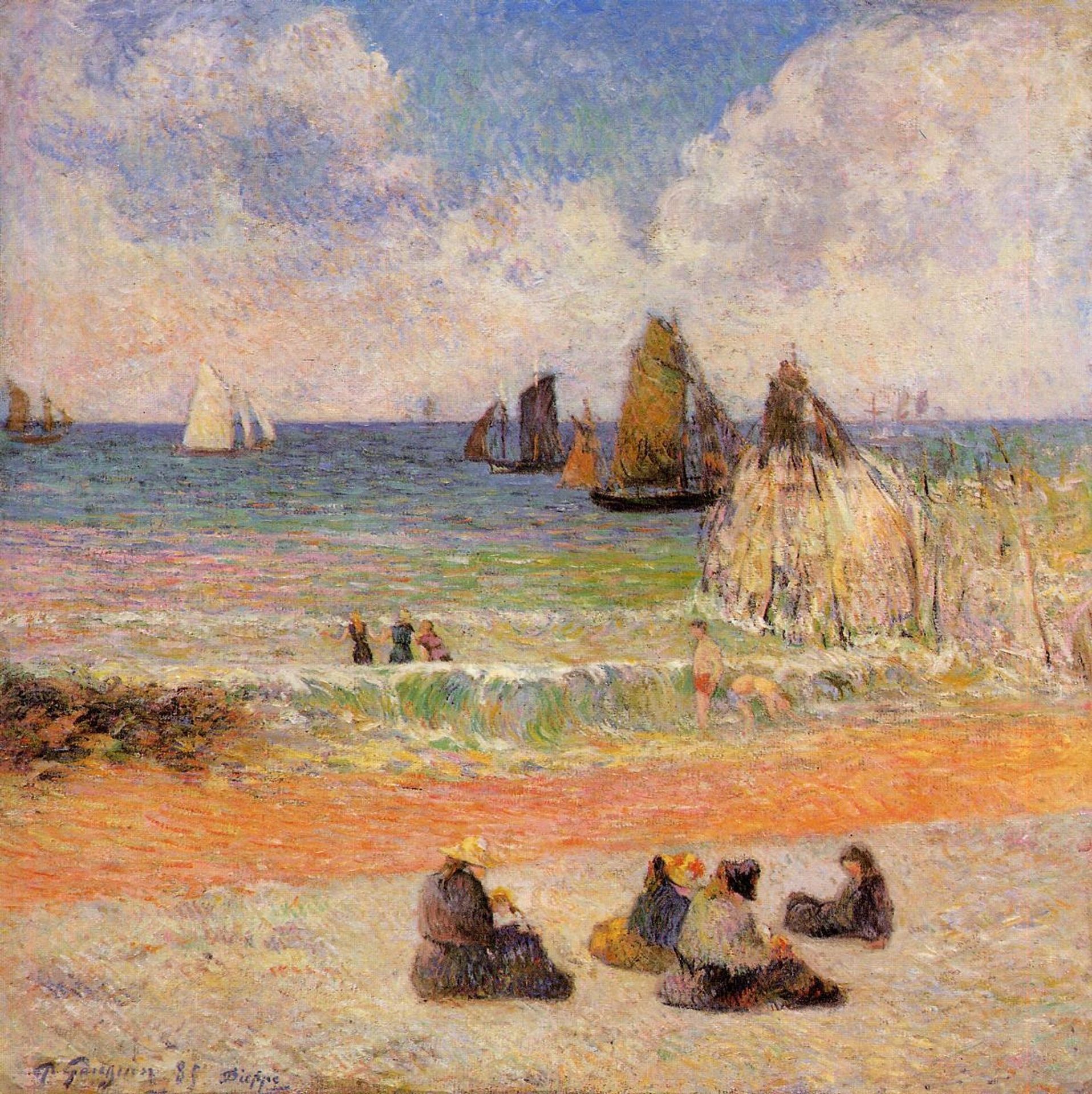 Bathing, Dieppe by Paul Gauguin