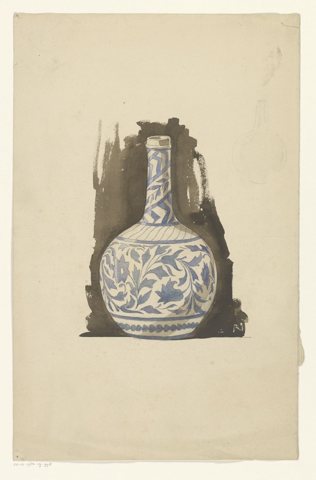 Vaas met bloemenpatroon by Reinier Willem Petrus de (1874-1952) Vries
