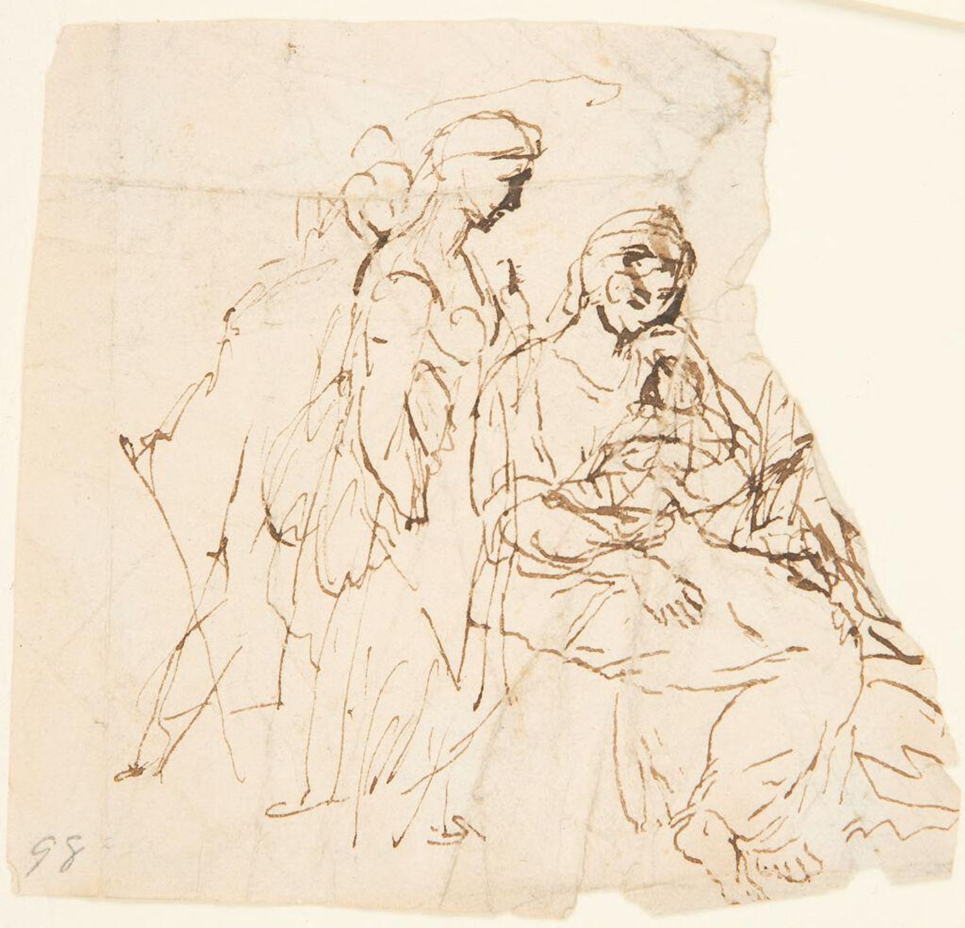 Seated Woman Holding a Baby, with Two Figures Standing Behind by Washington Allston