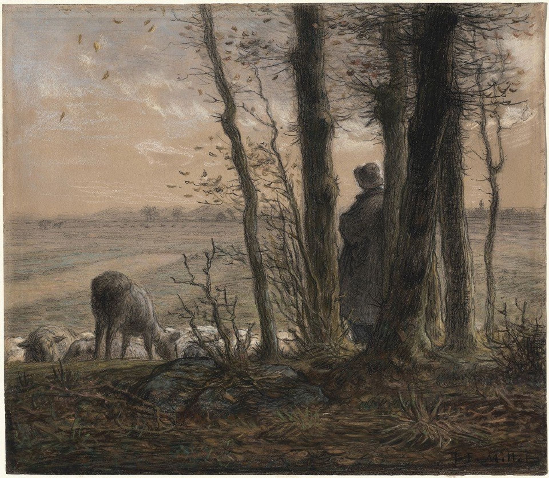 Falling Leaves by Jean-François Millet