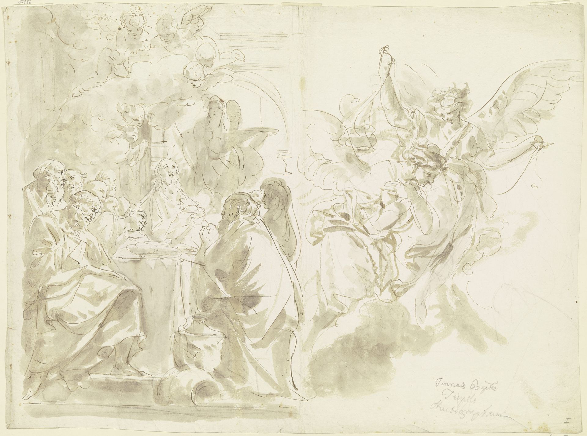 Das letzte Abendmahl, zwei anbetende Engel by Giovanni Battista Tiepolo