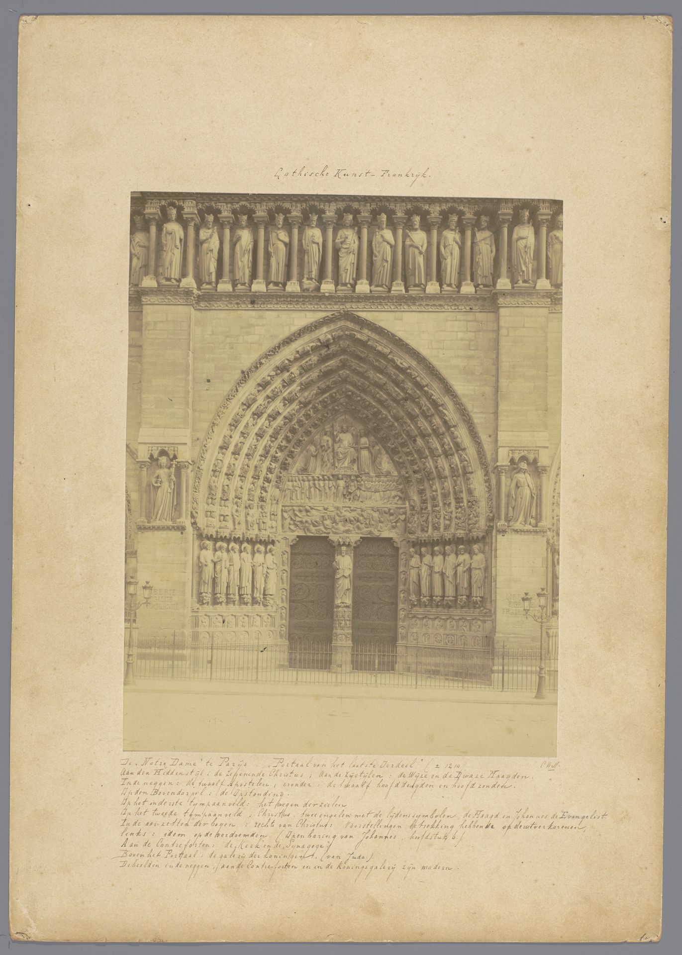 Portaal van het Laatste Oordeel van de Notre-Dame te Parijs by J. (fotograaf) Kuhn
