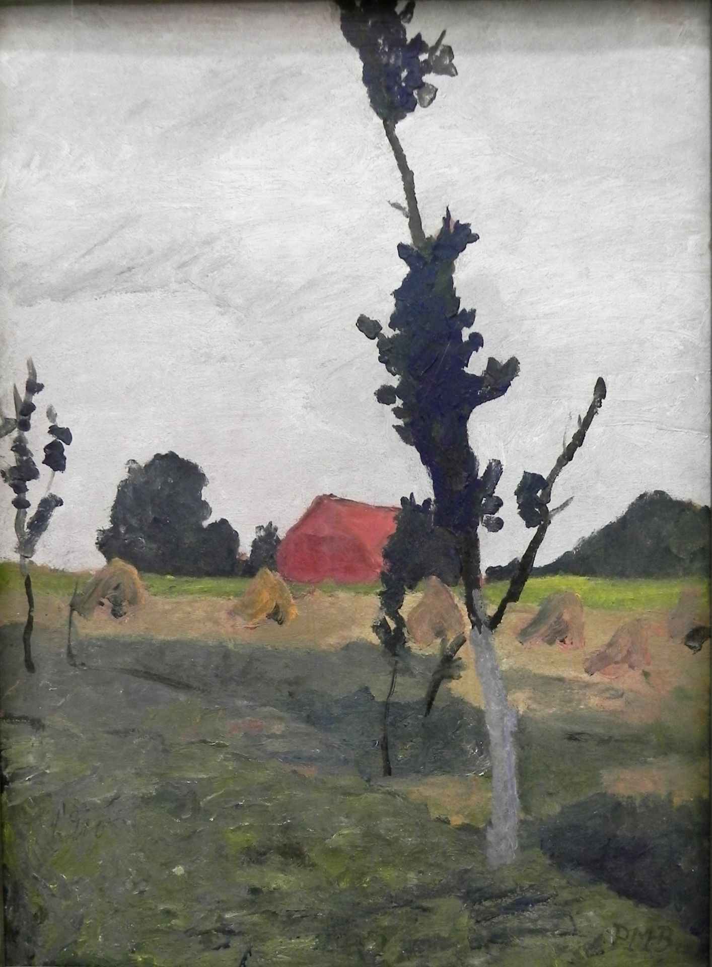 Worpsweder Landscape with Red House by Paula Modersohn-Becker