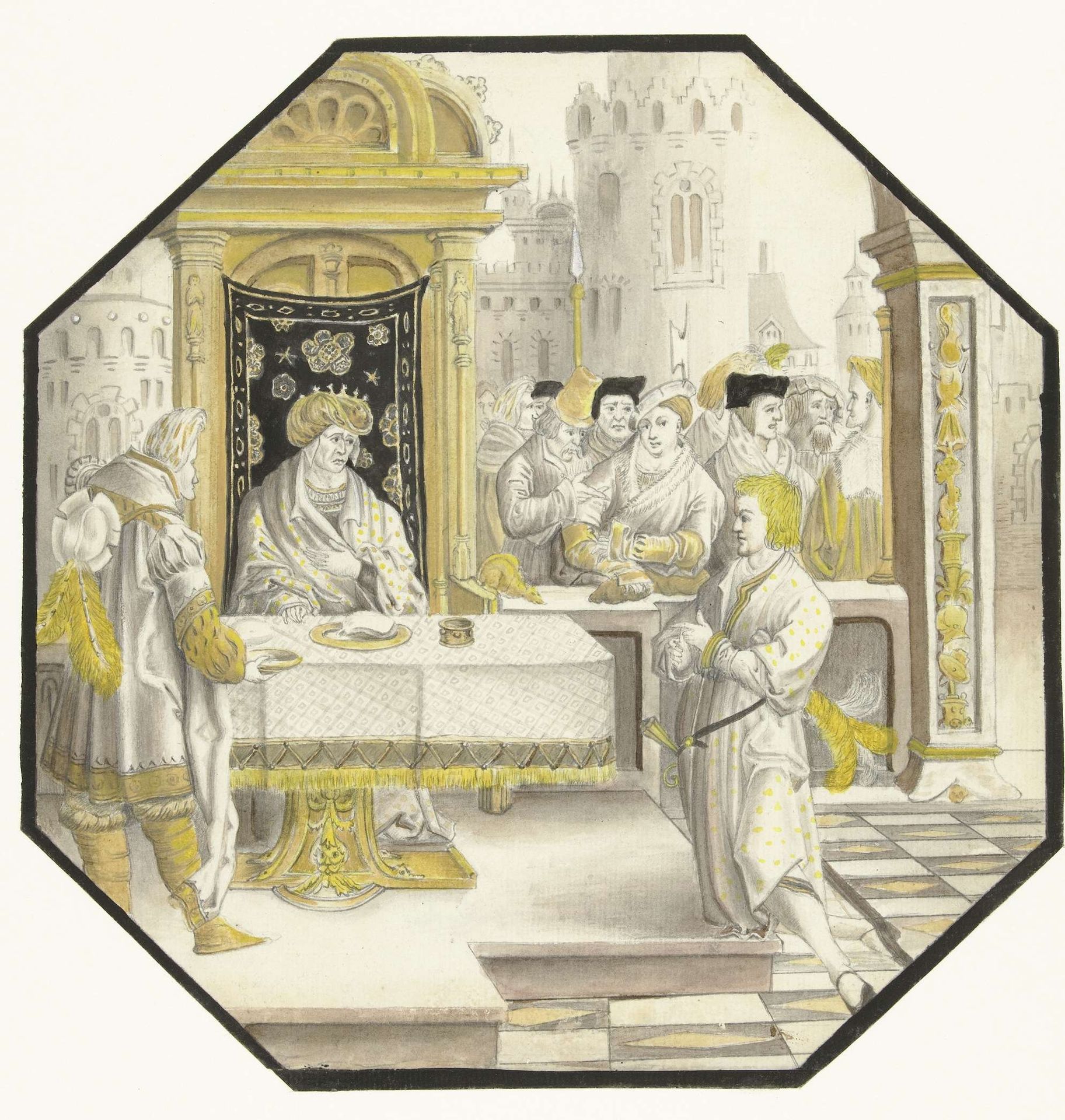 Jozef verklaart de dromen van Farao by Anonymous