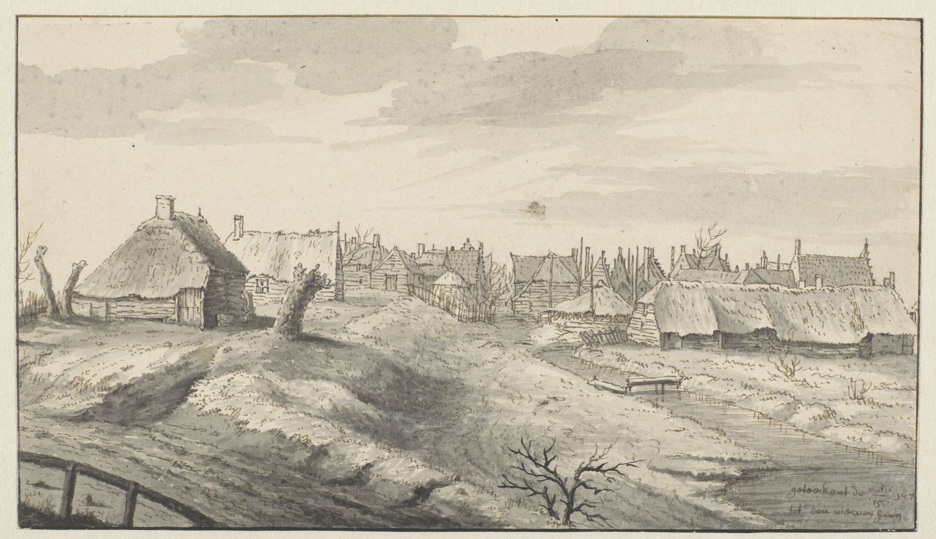 View of the Village of Nieuwenhoorn, Zuid-Holland by Barend Klotz