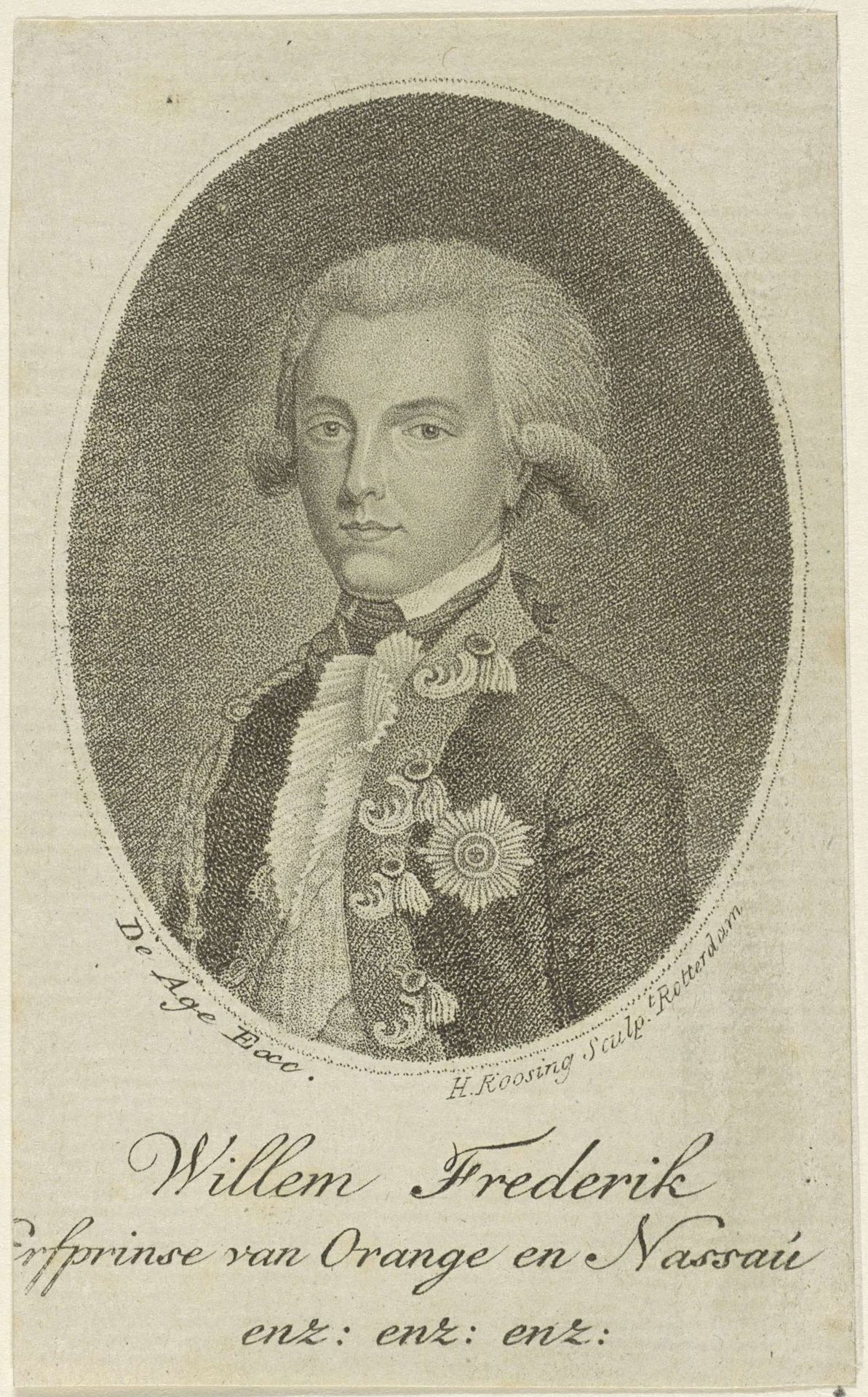 Portret van Willem I Frederik, koning der Nederlanden by Hendrik Roosing