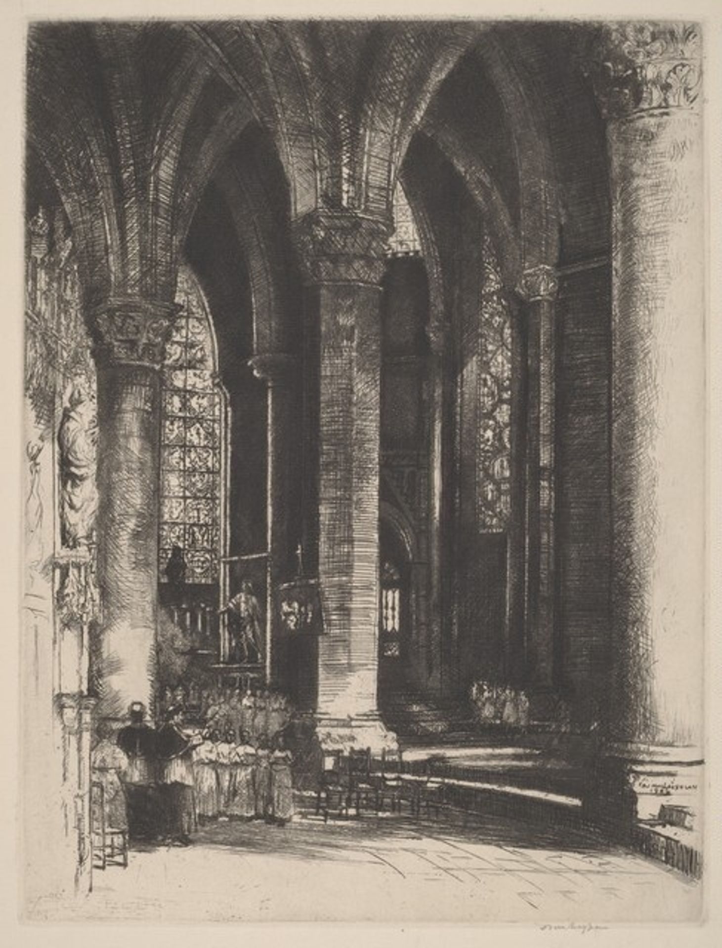 Interior of Chartres by Donald Shaw MacLaughlan