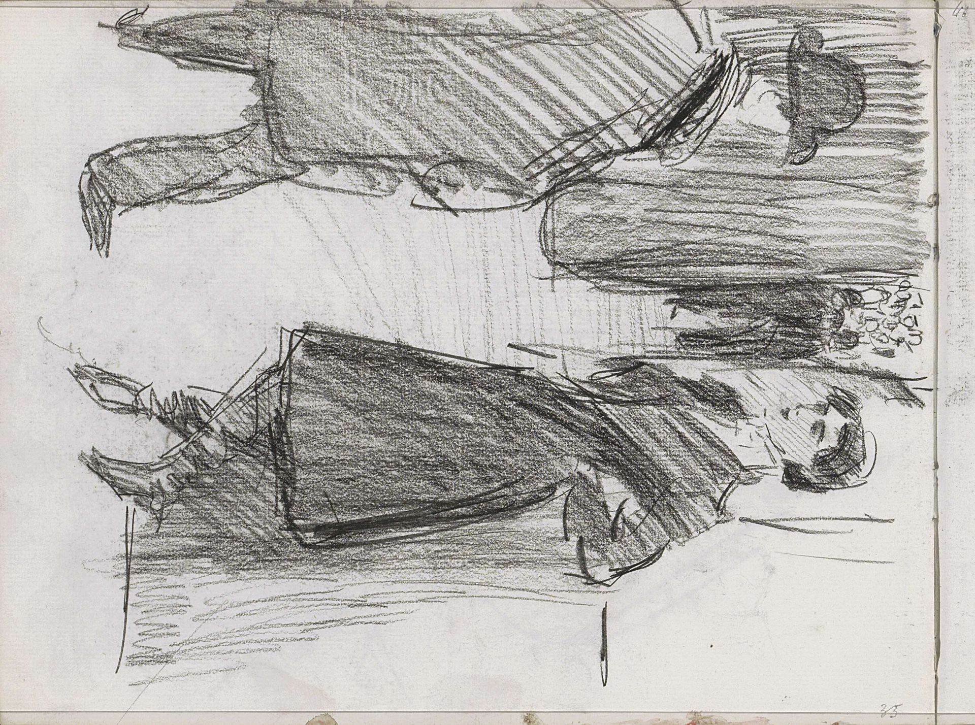 Staande vrouw en man, mogelijk op het toneel by Isaac Israels
