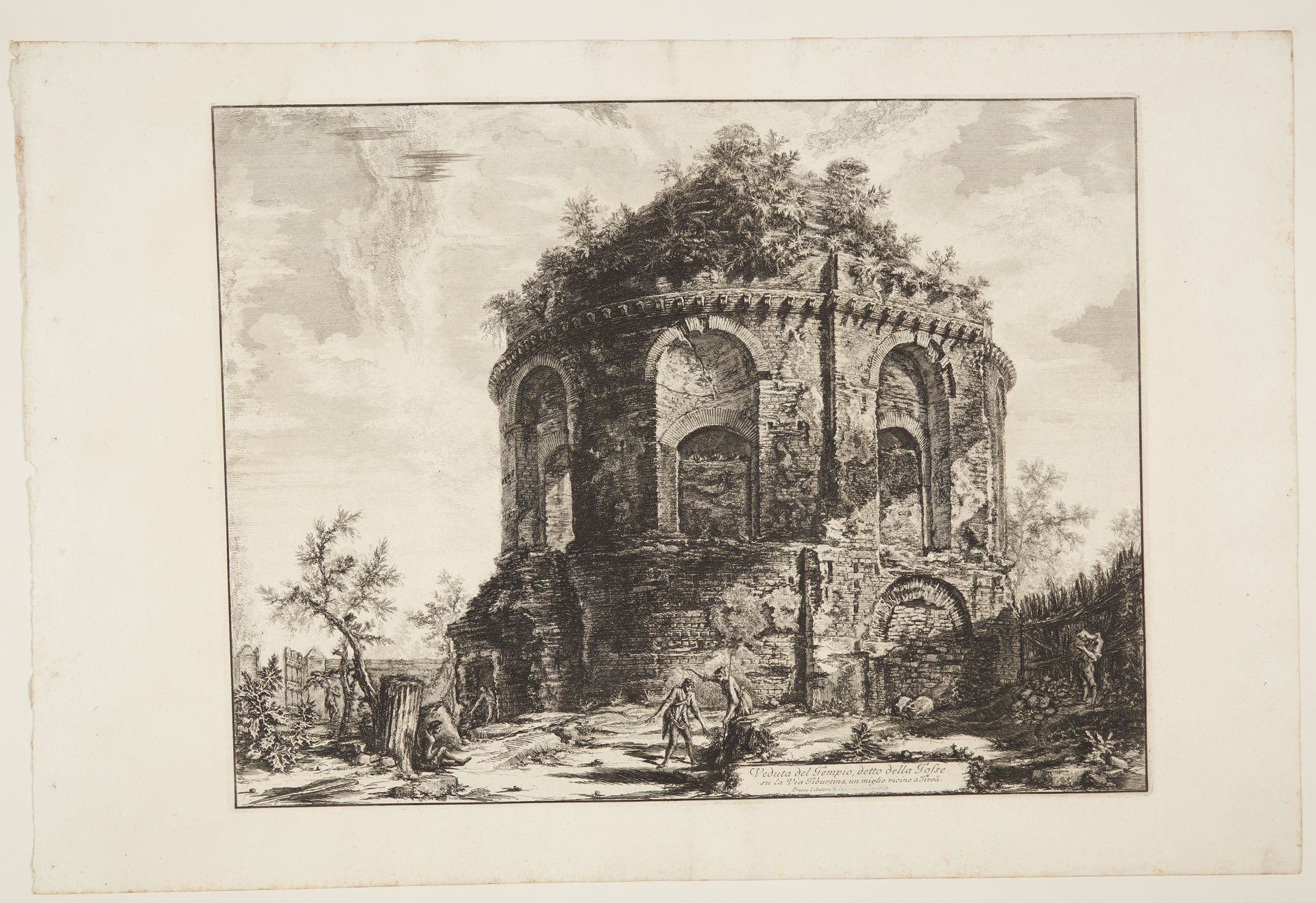View of the so-called Tempio della Tosse on the Via Tibertina, near Tivoli by Giovanni Battista Piranesi