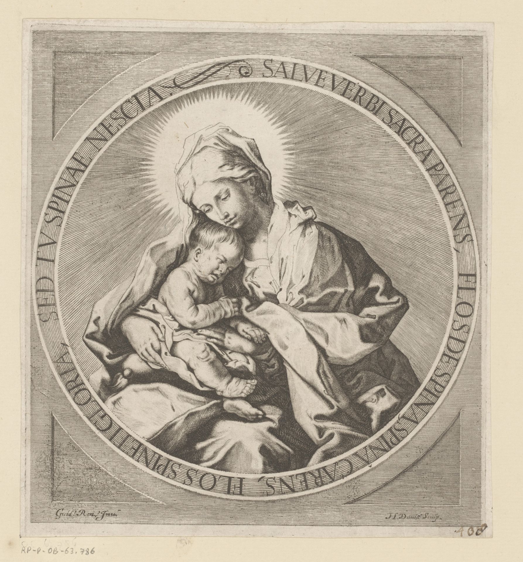 Maria met Christuskind op de schoot by Jerôme David