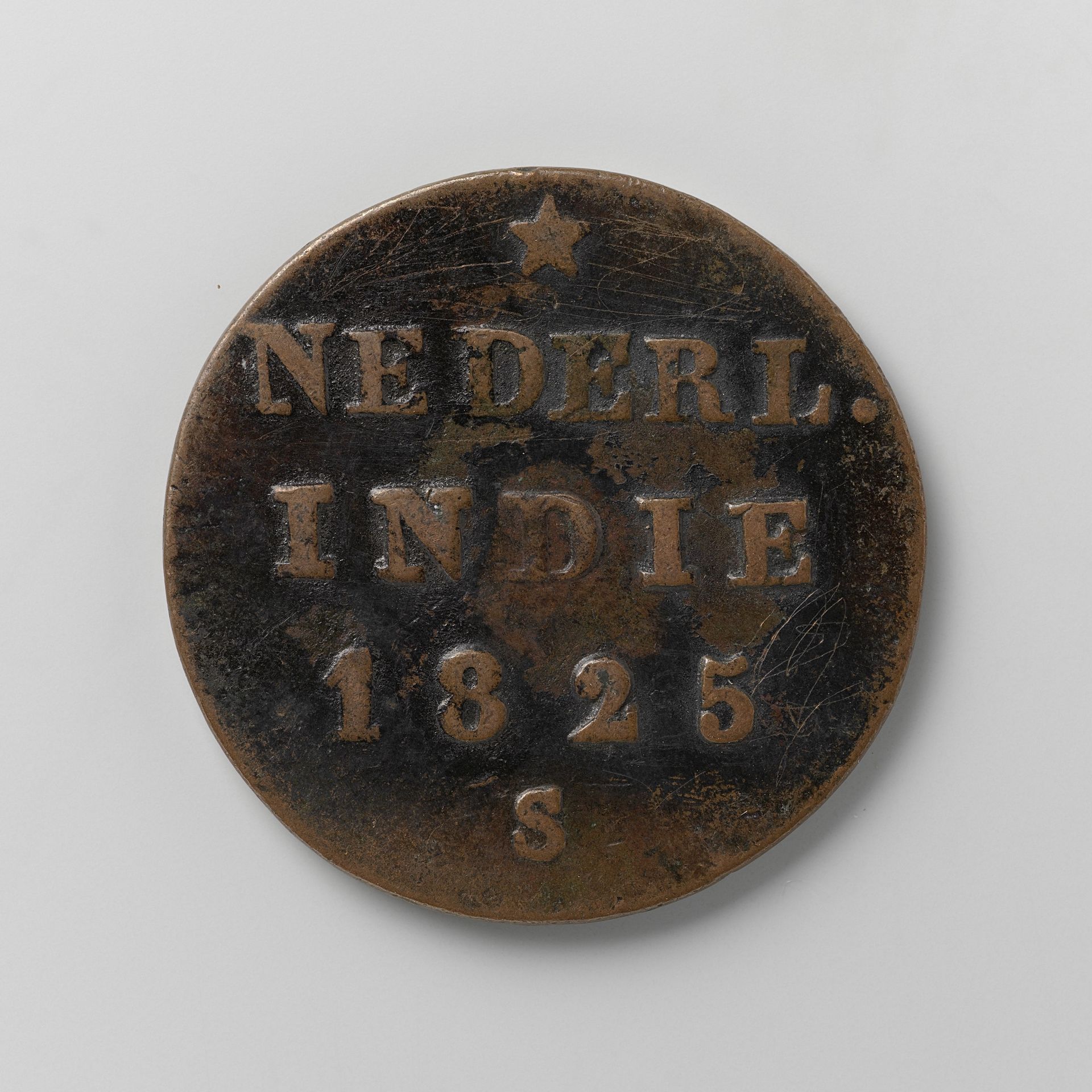 ½ stuiver van Nederlands Indië, 1825 by Willem I (koning der Nederlanden)