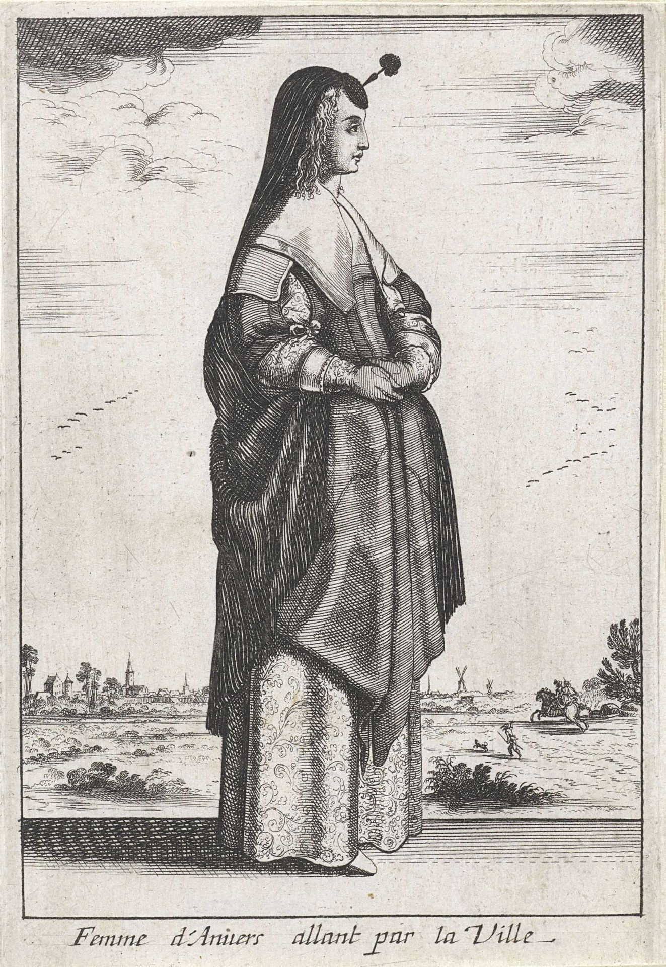 Femme d'Anvers allant par la Ville by Anonymous