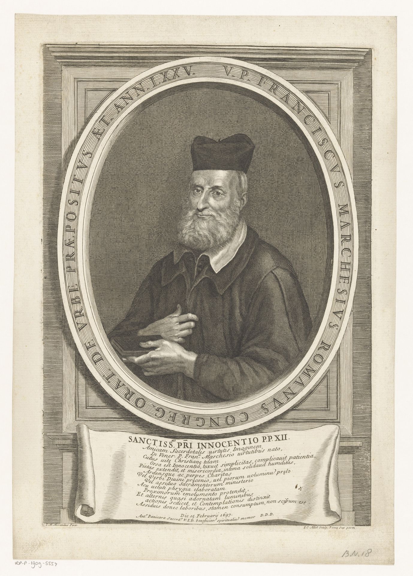 Portret van Francesco Marchesi by Jean Charles Allet