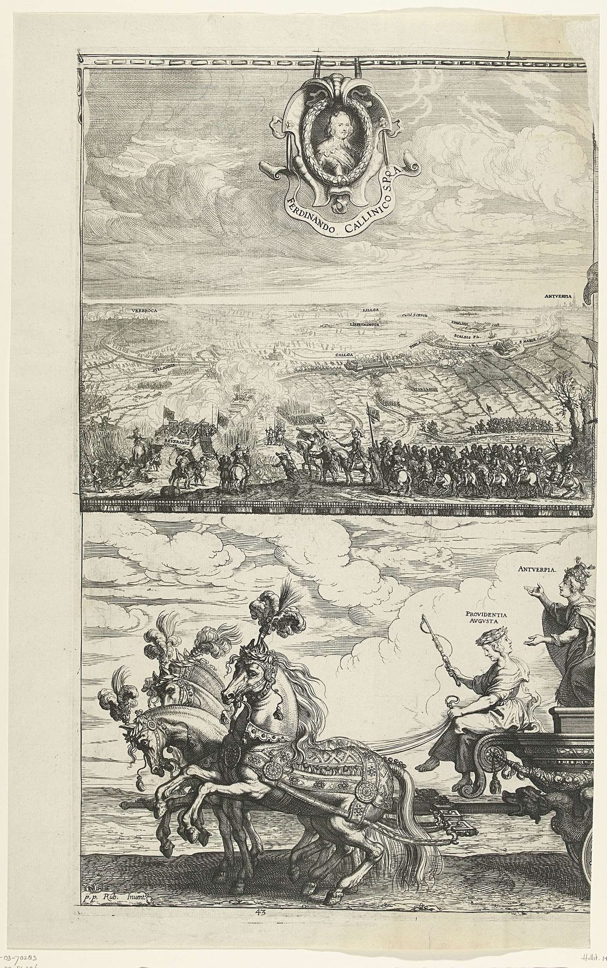 Triomfwagen van Kallo (linkerhelft); intocht van Ferdinand te Antwerpen in 1635 (nr. 43) by Theodoor van Thulden