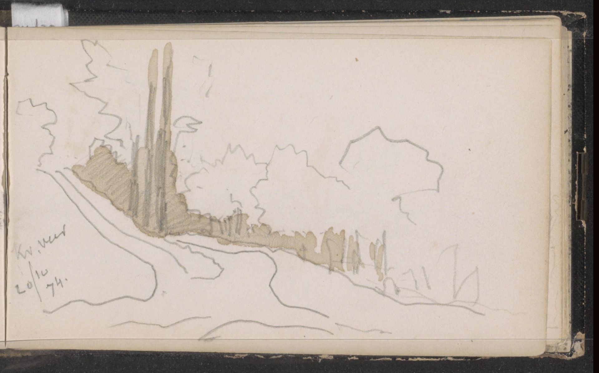 Landschap bij de Kralingse Veer by Johannes Tavenraat