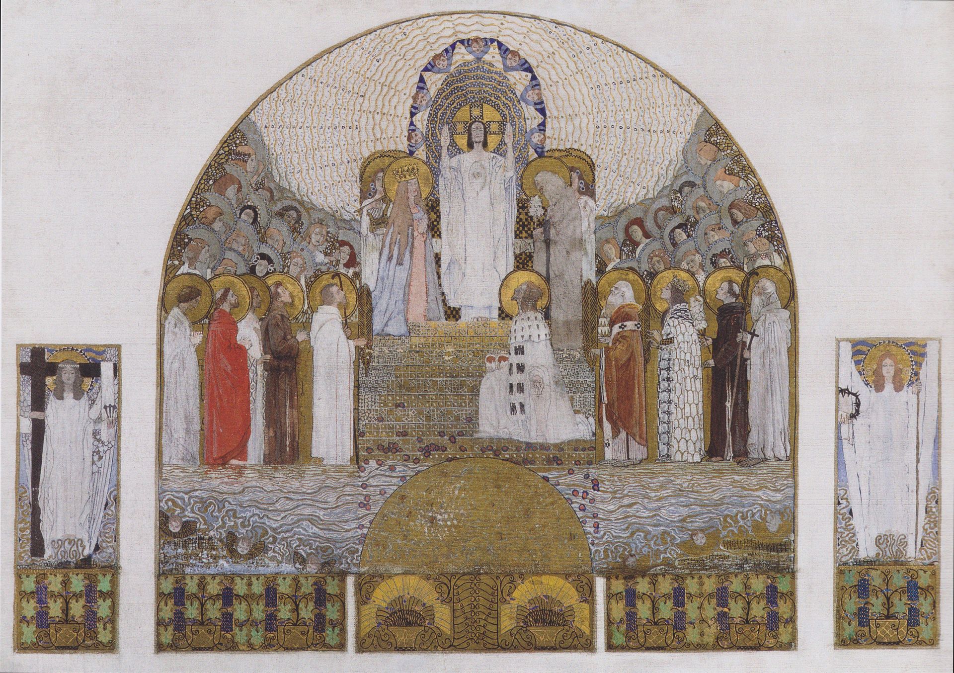 Am Steinhof Church, mosaic design for the main altar - Koloman