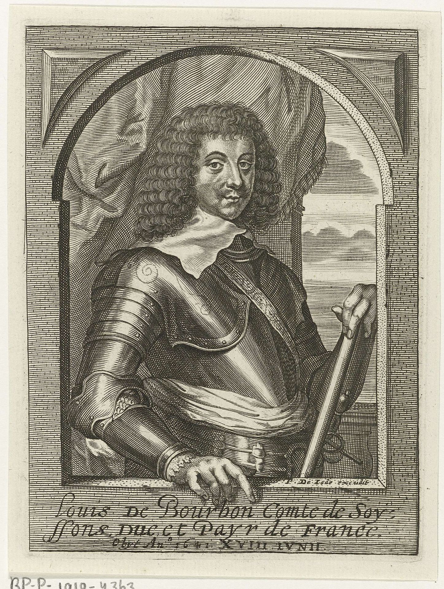 Portret van Louis de Bourbon, graaf van Soissons by Pieter de (II) Jode