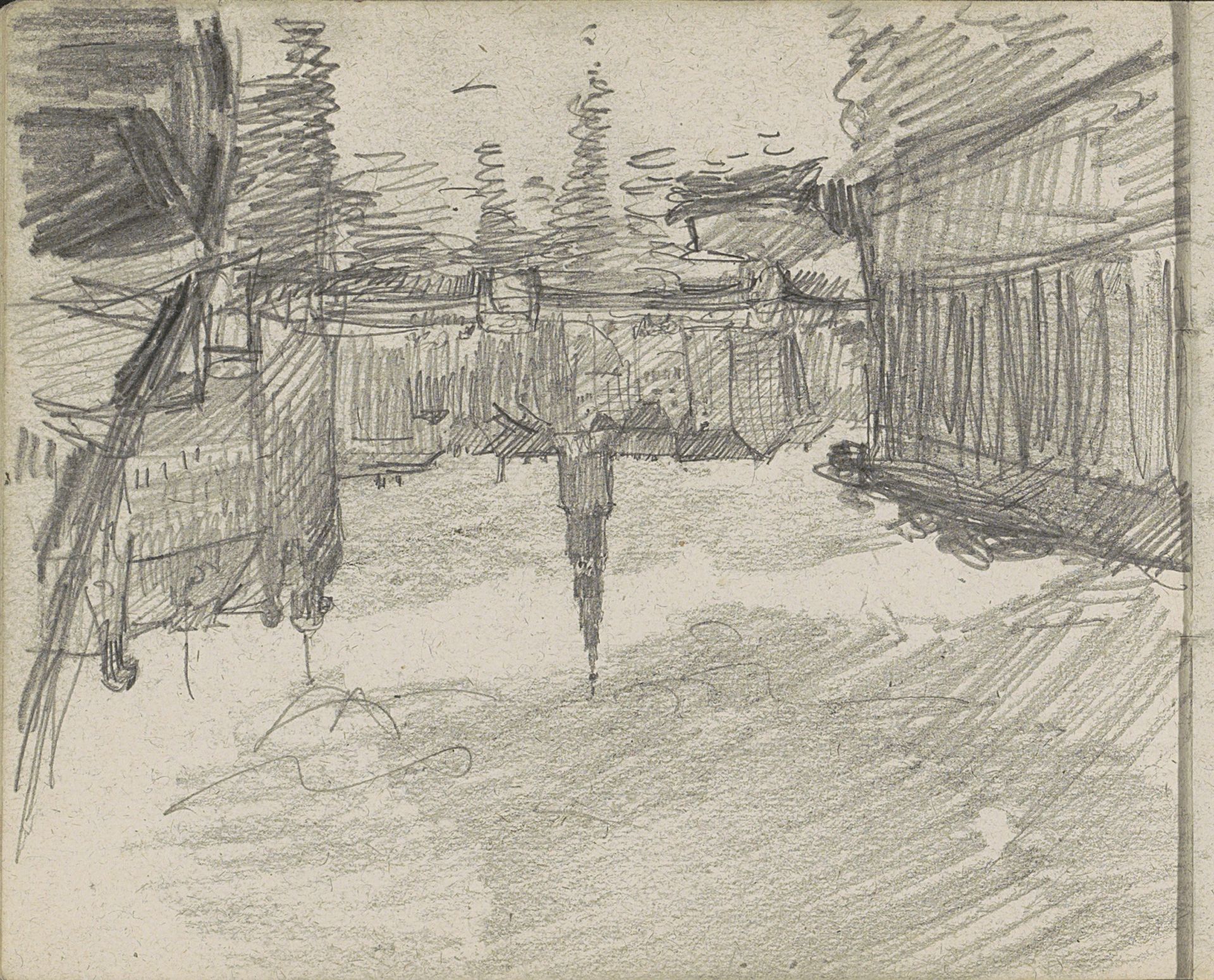 Gezicht op Kopenhagen met de Verlosserskerk by Isaac Israels