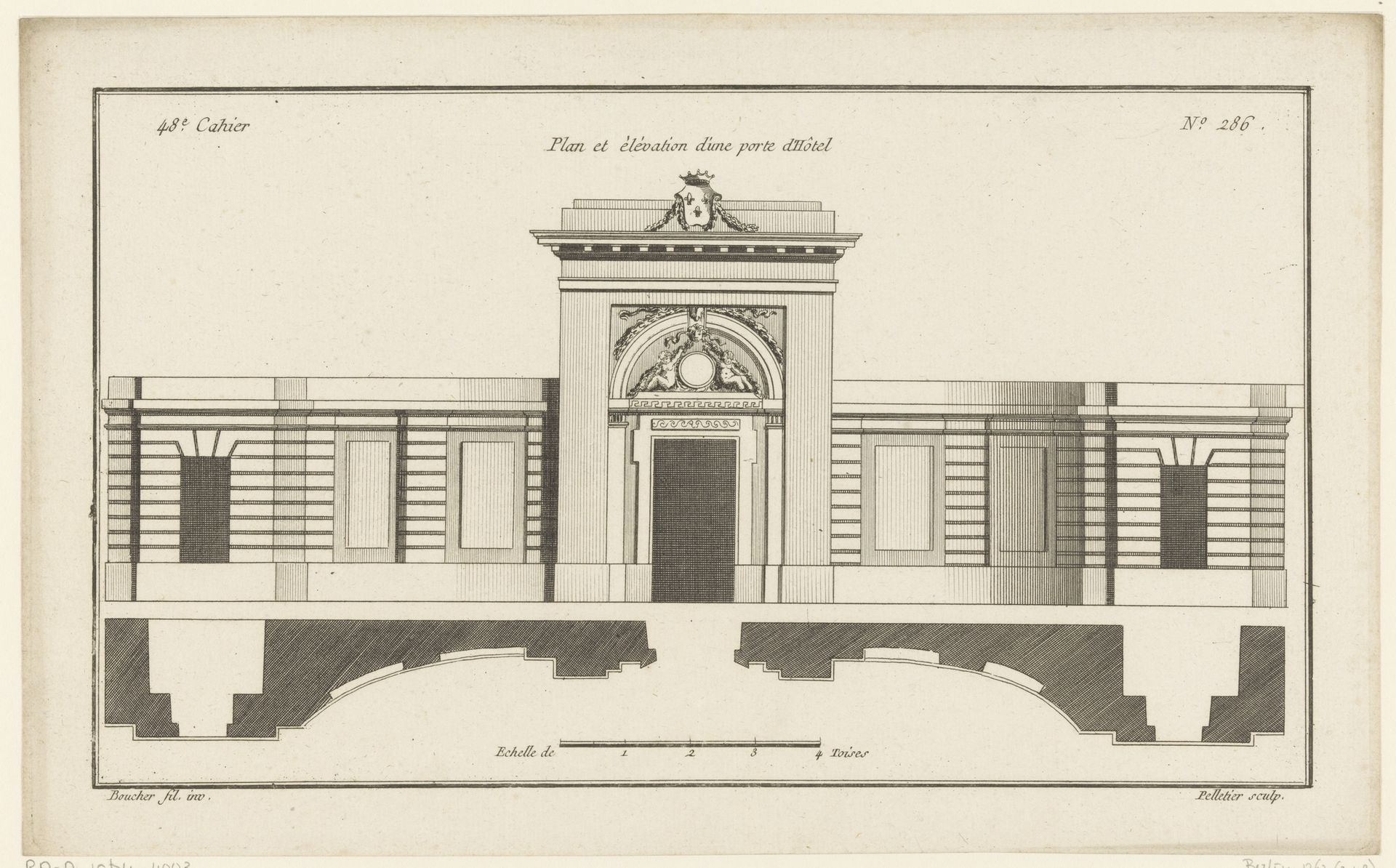 Poort met putti en medaillon by Jean Pelletier