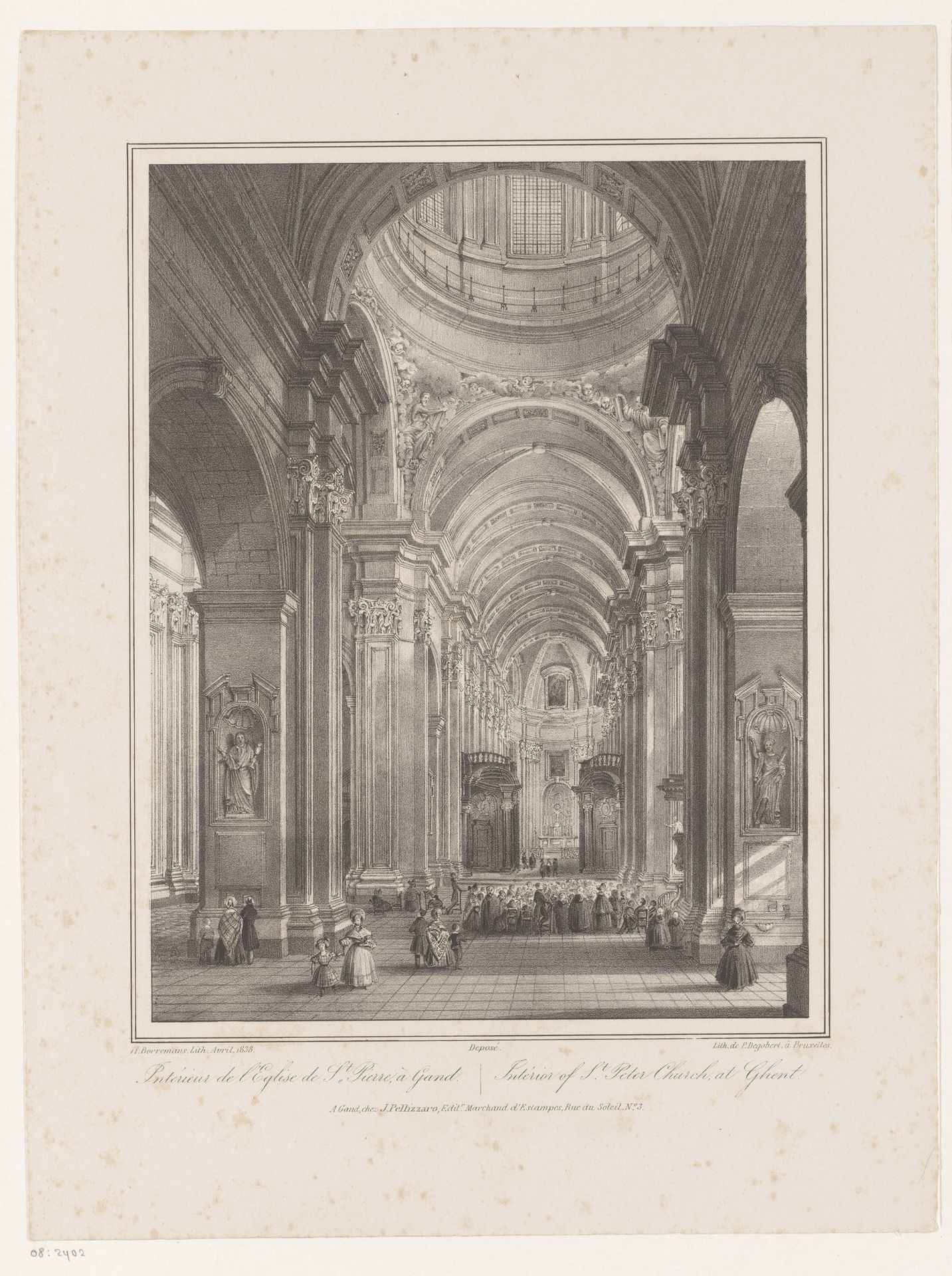 Interieur van de Onze-Lieve-Vrouw Sint-Pieterskerk te Gent by Henri Borremans