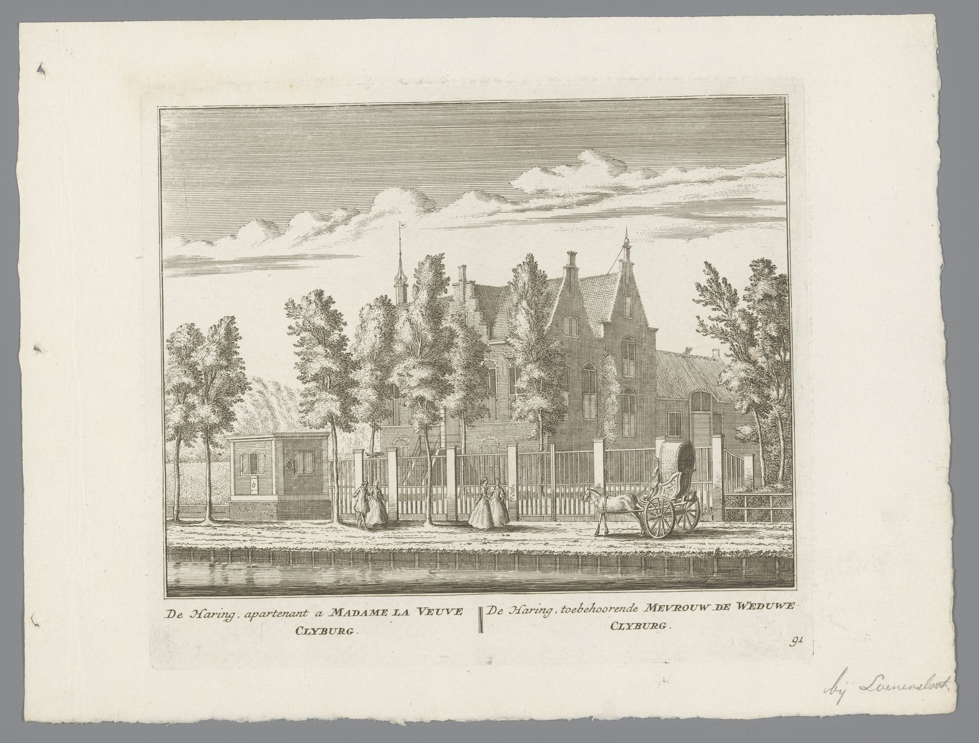 Gezicht op de buitenplaats de Haring, bij Loenersloot by Abraham Rademaker