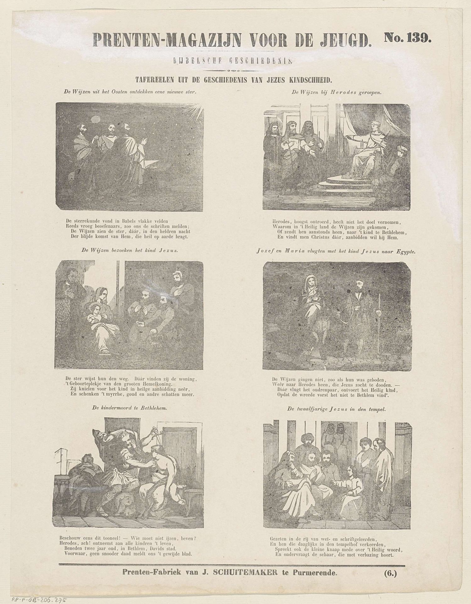 Tafereelen uit de geschiedenis van Jezus kindsheid by Jan Schuitemaker