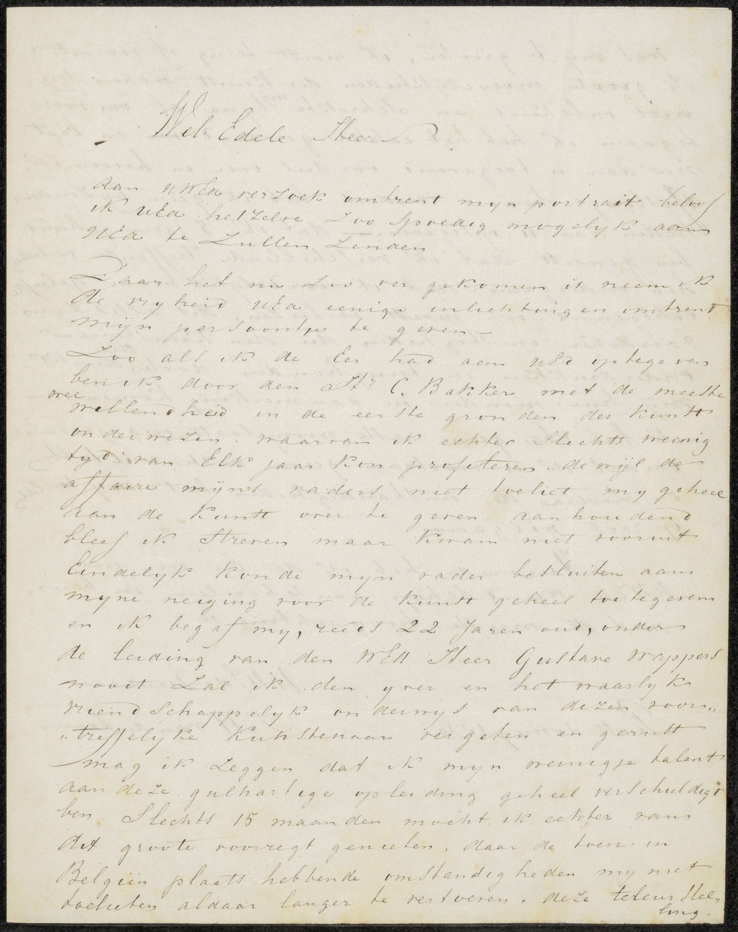 Brief aan Johannes Immerzeel by Jan Hendrik van de Laar