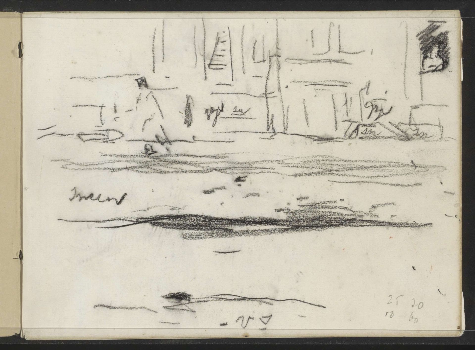 Huizen aan de Krom Boomssloot te Amsterdam by Willem Witsen