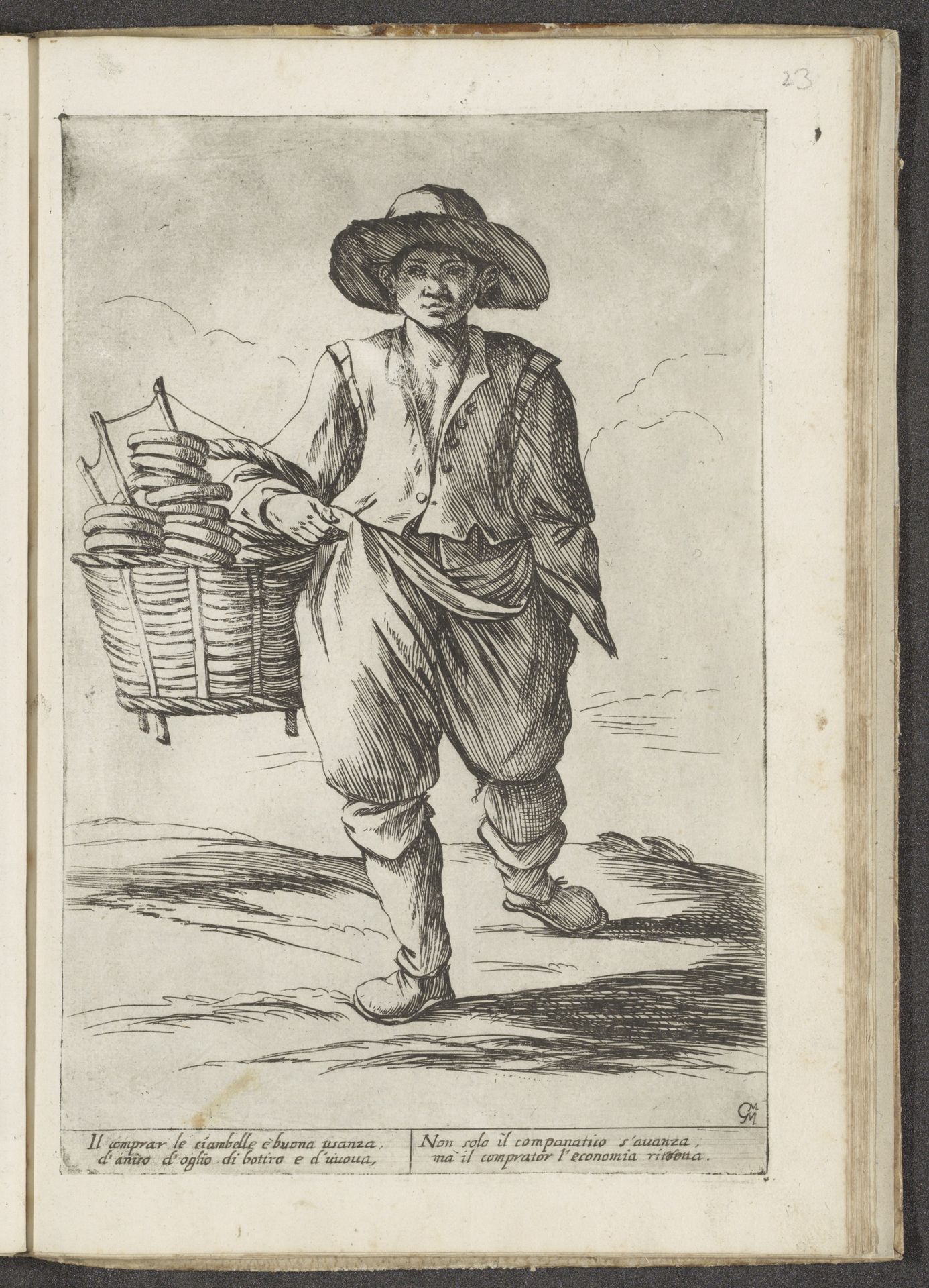 Verkoper van ciambelles by Giuseppe Maria Mitelli