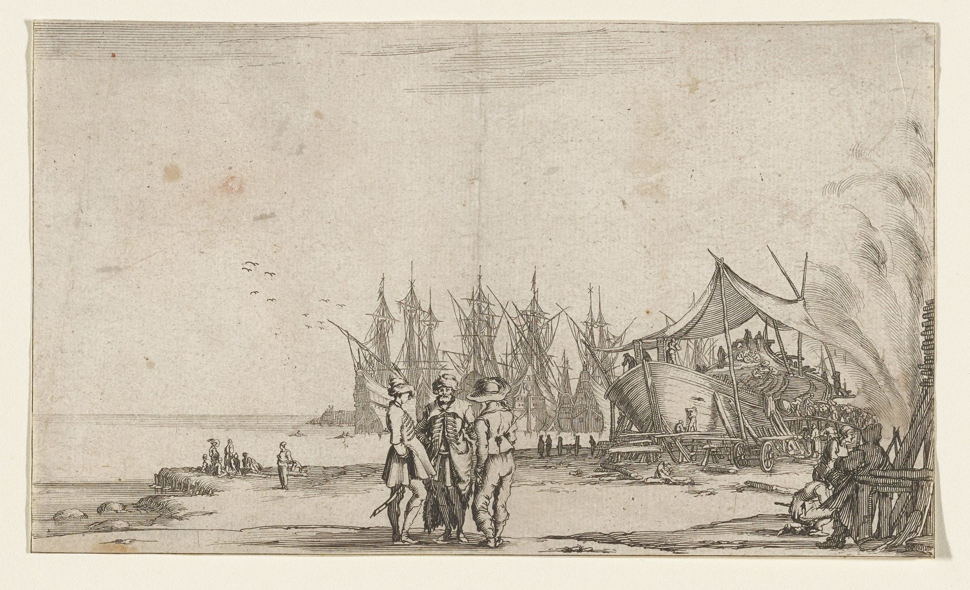 Three Men Standing by Stefano della Bella