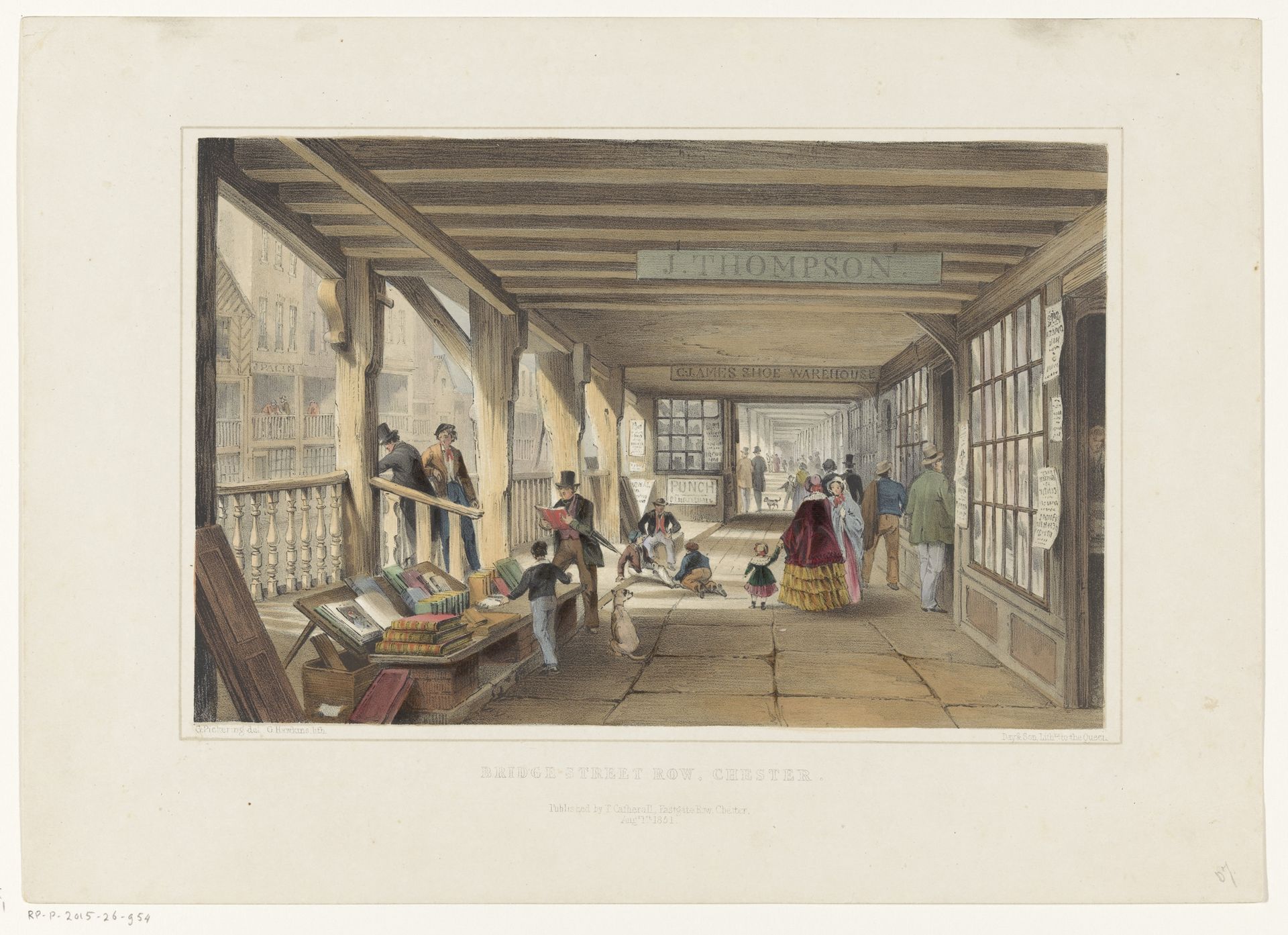 Gezicht op Bridge Street Row in Chester by George (II) Hawkins