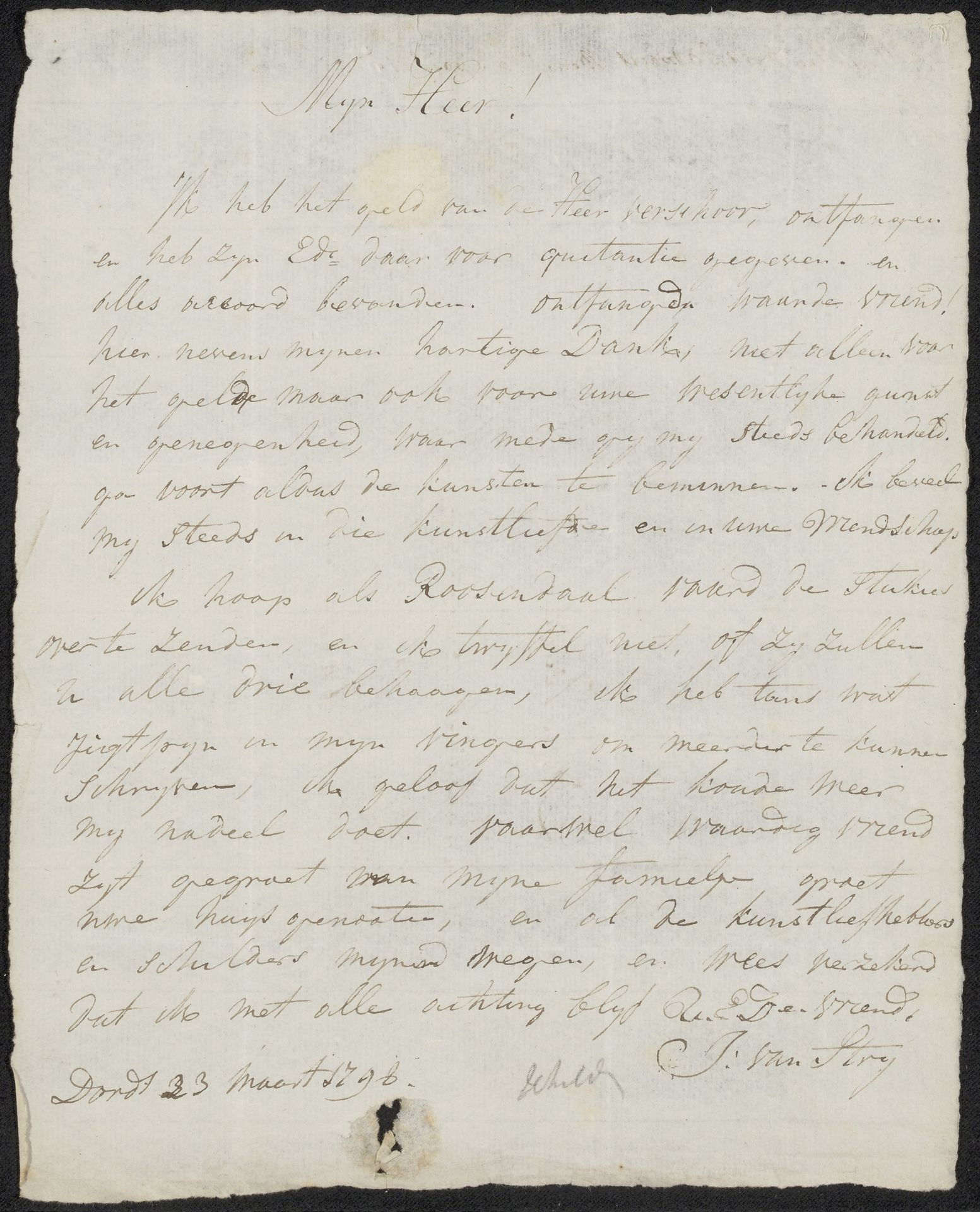 Brief aan A.A. Georgerie by Jacob van Strij