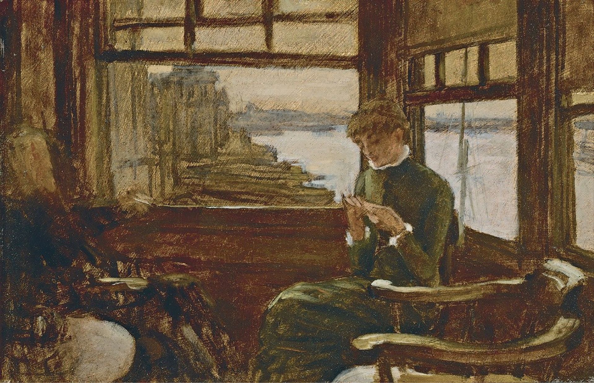 Kathleen Newton in a Thames-Side Tavern by James Tissot