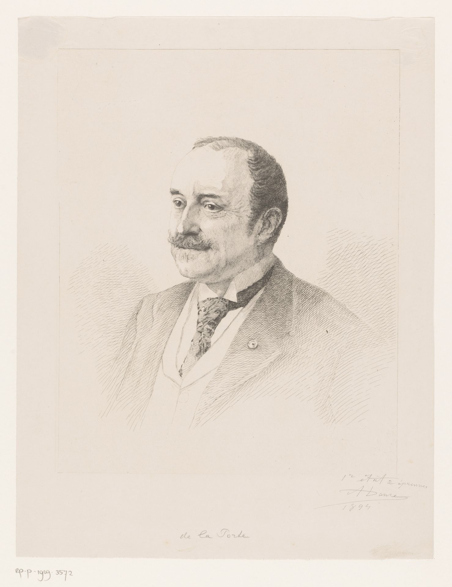 Portret van een onbekende man, monsieur Laporte by Auguste Danse