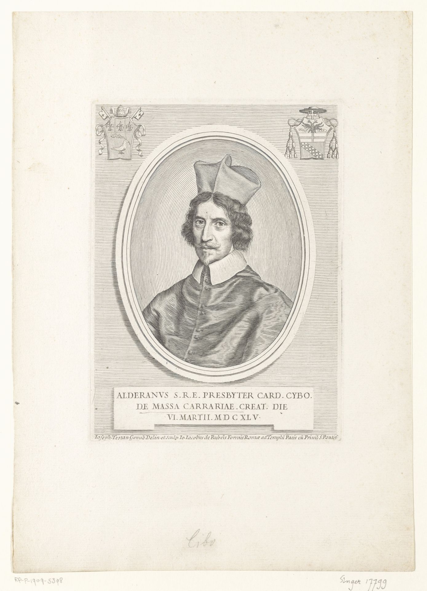Portret van Alderano Cibo by Giuseppe Maria Testana