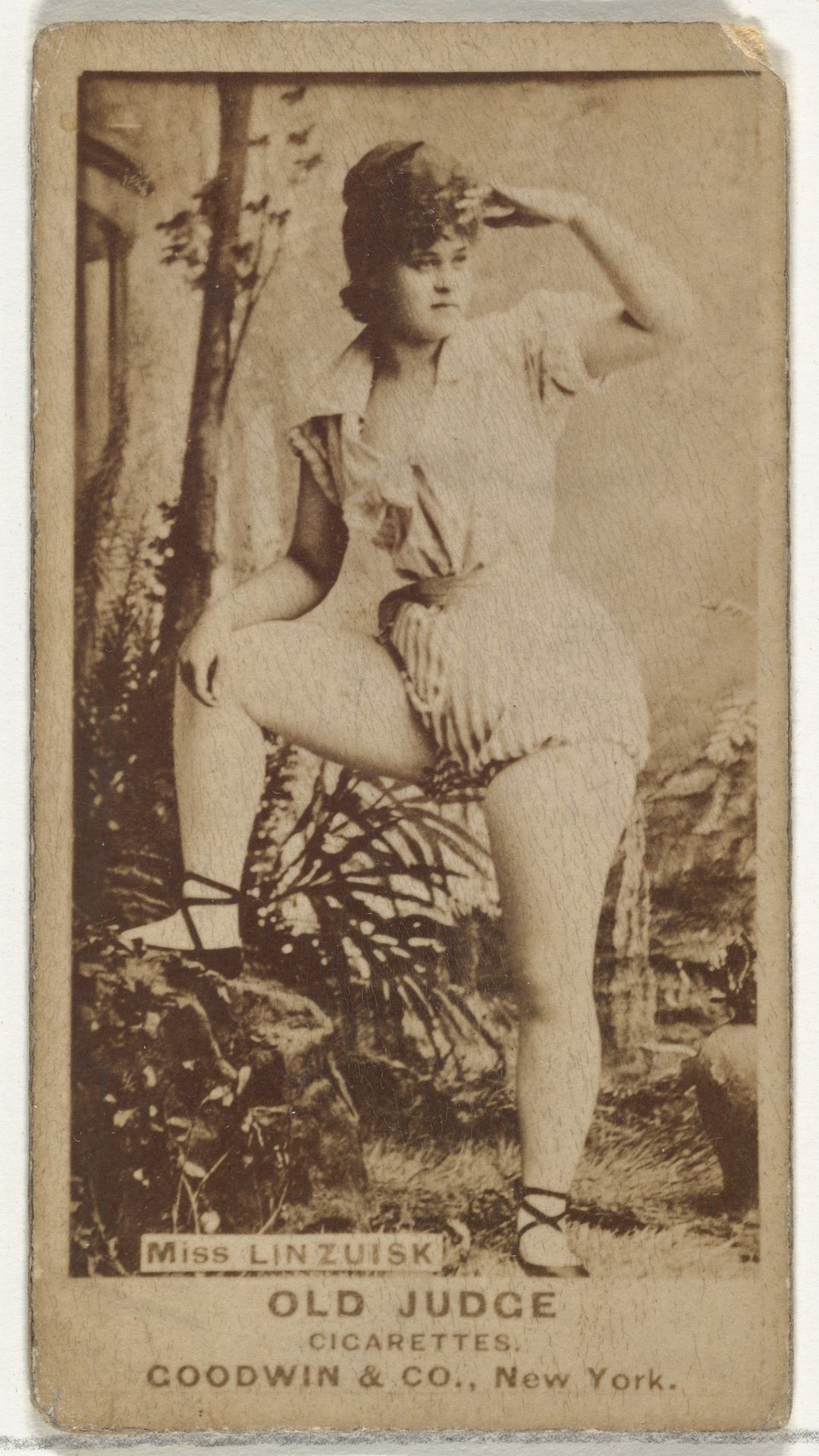 Miss Linzuisk, from the Actors and Actresses series (N171) for Old Judge Cigarettes by Goodwin & Company