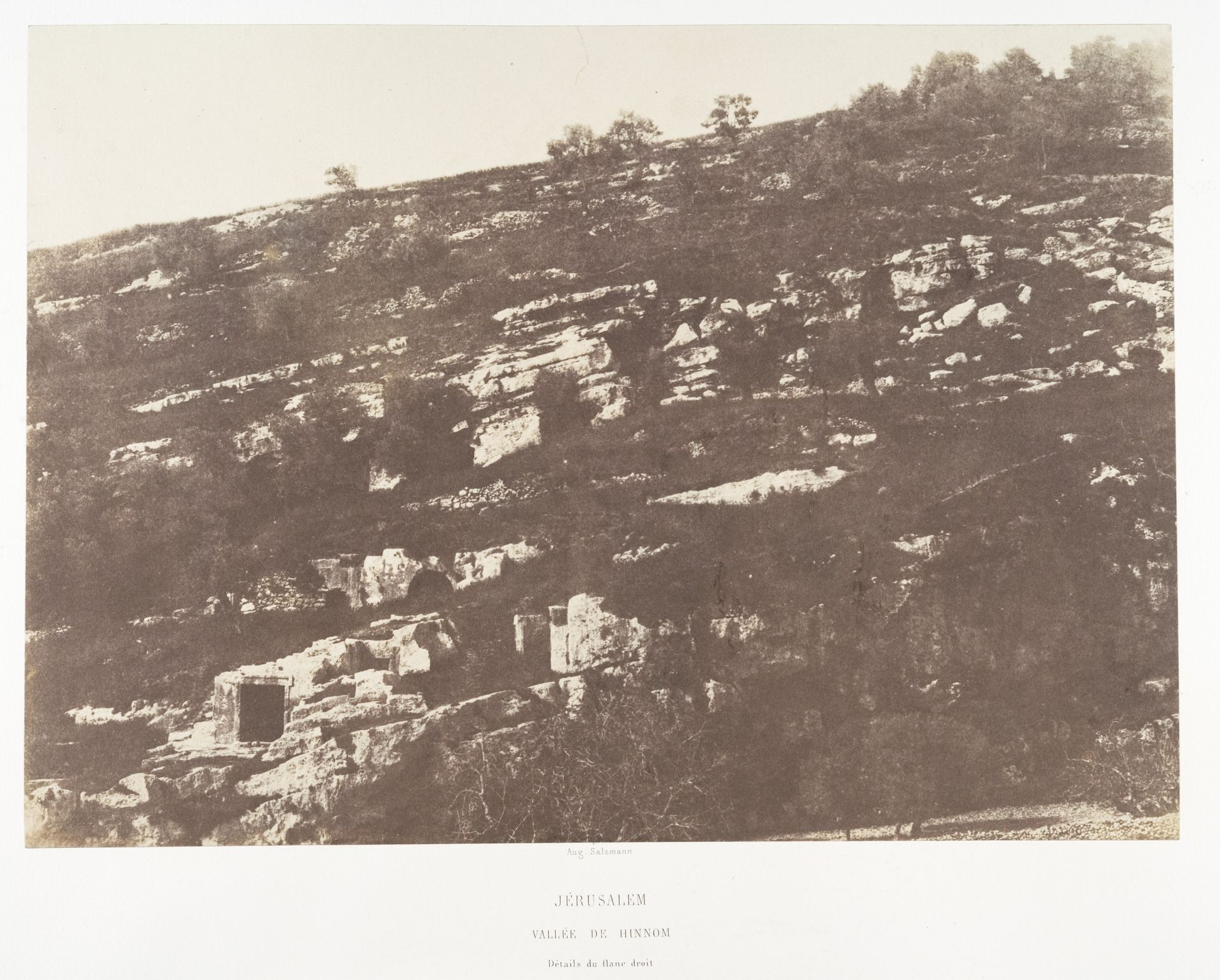 Jérusalem, Vallée de Hinnom, Détails du flanc droit, 1 by Auguste Salzmann