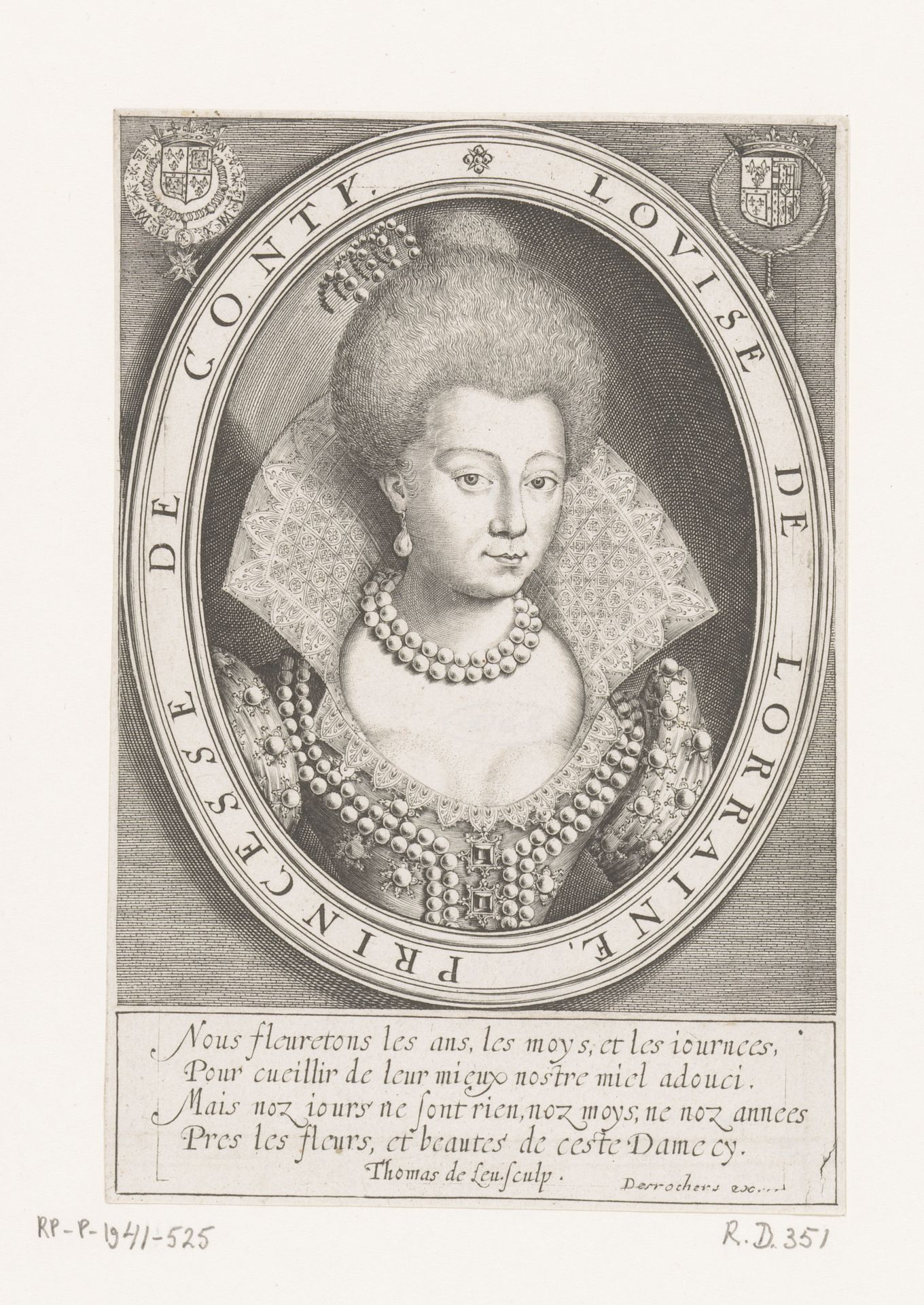 Portret van Louise de Lorraine by Thomas de Leu
