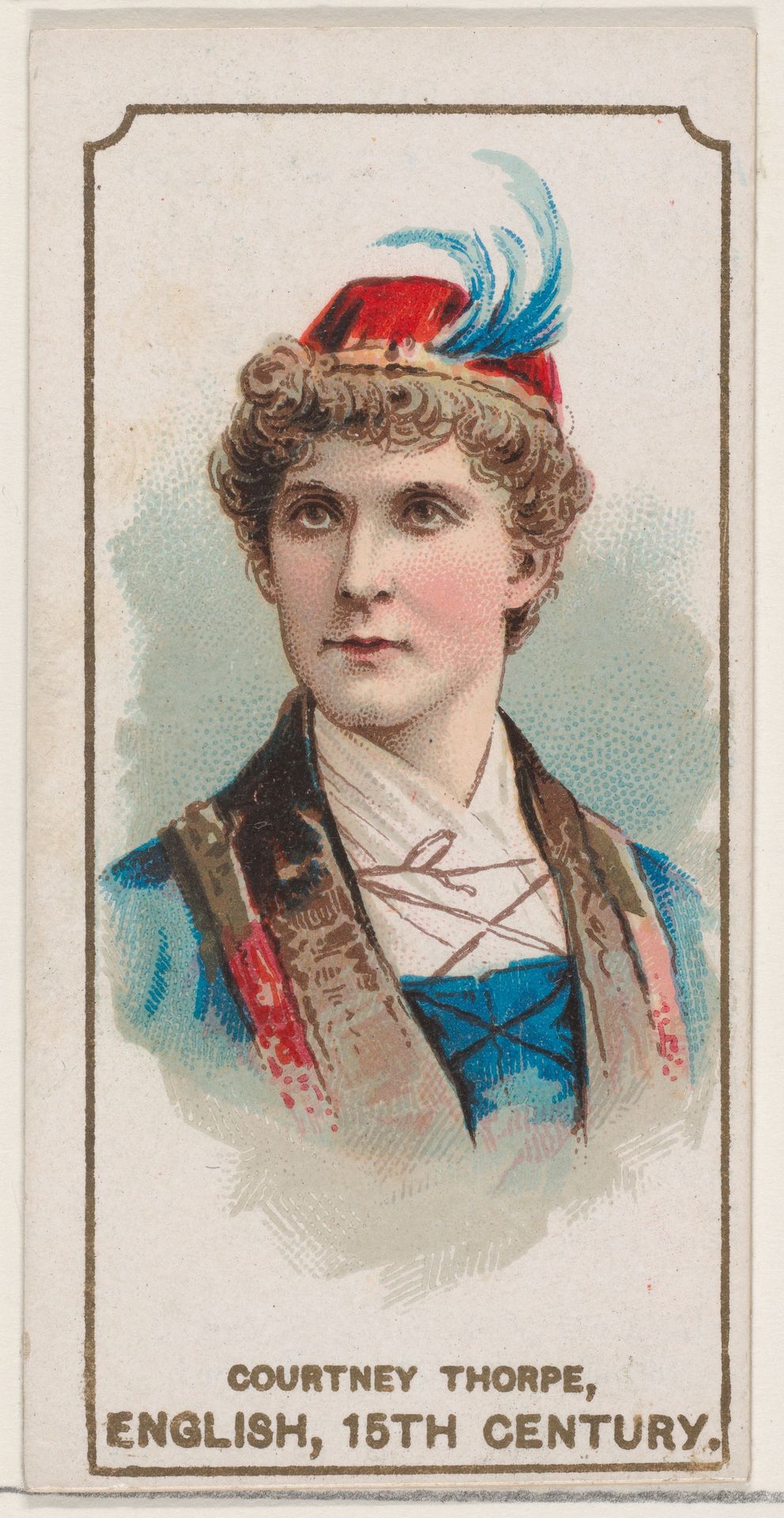 Courtney Thorpe Dressed in English Costume of the 15th Century, from the set Actors and Actresses, Second Series (N71) for Duke brand cigarettes by W. Duke, Sons & Co.
