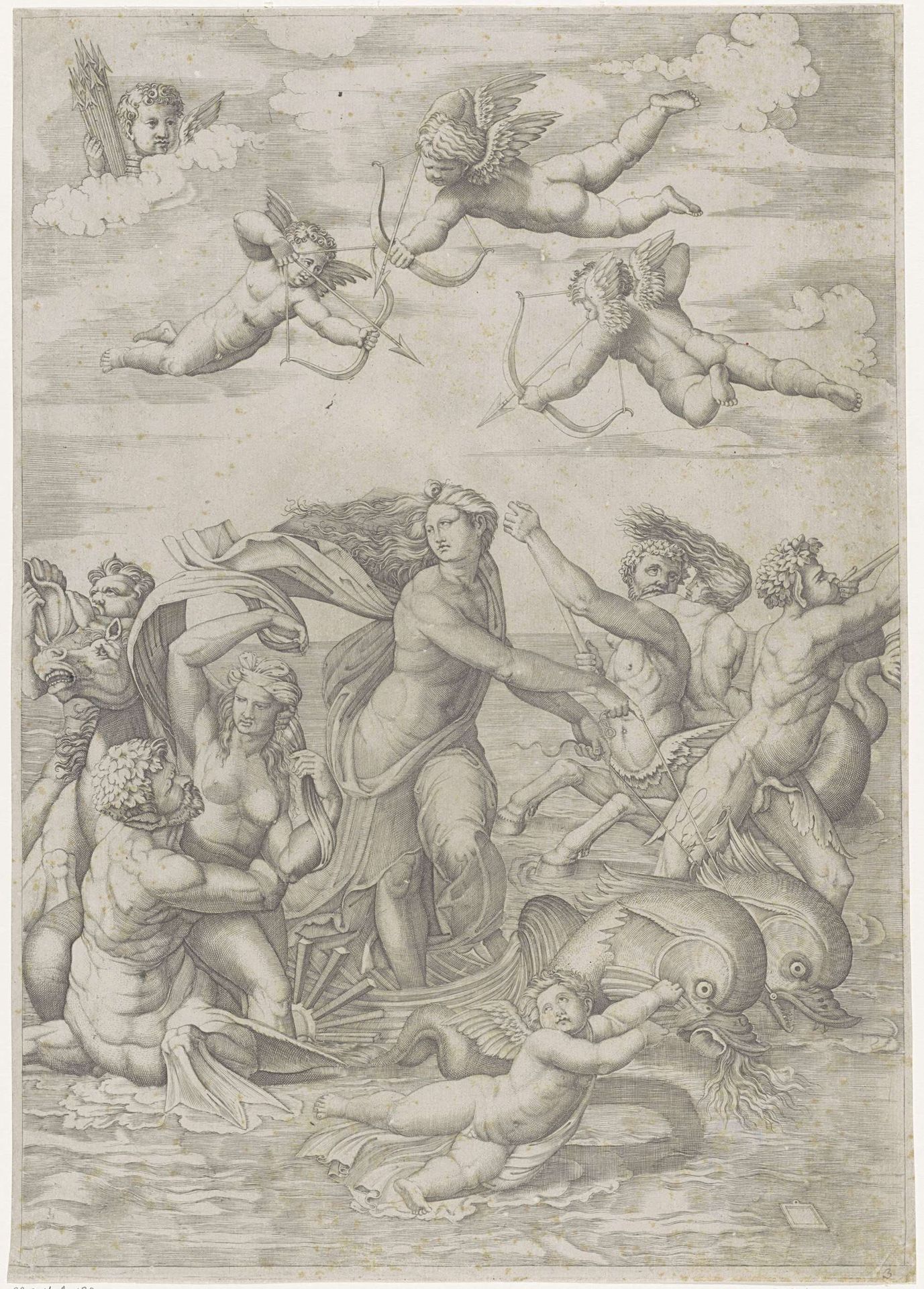 Triomf van Galatea met tritons en nereïden en putti by Anonymous