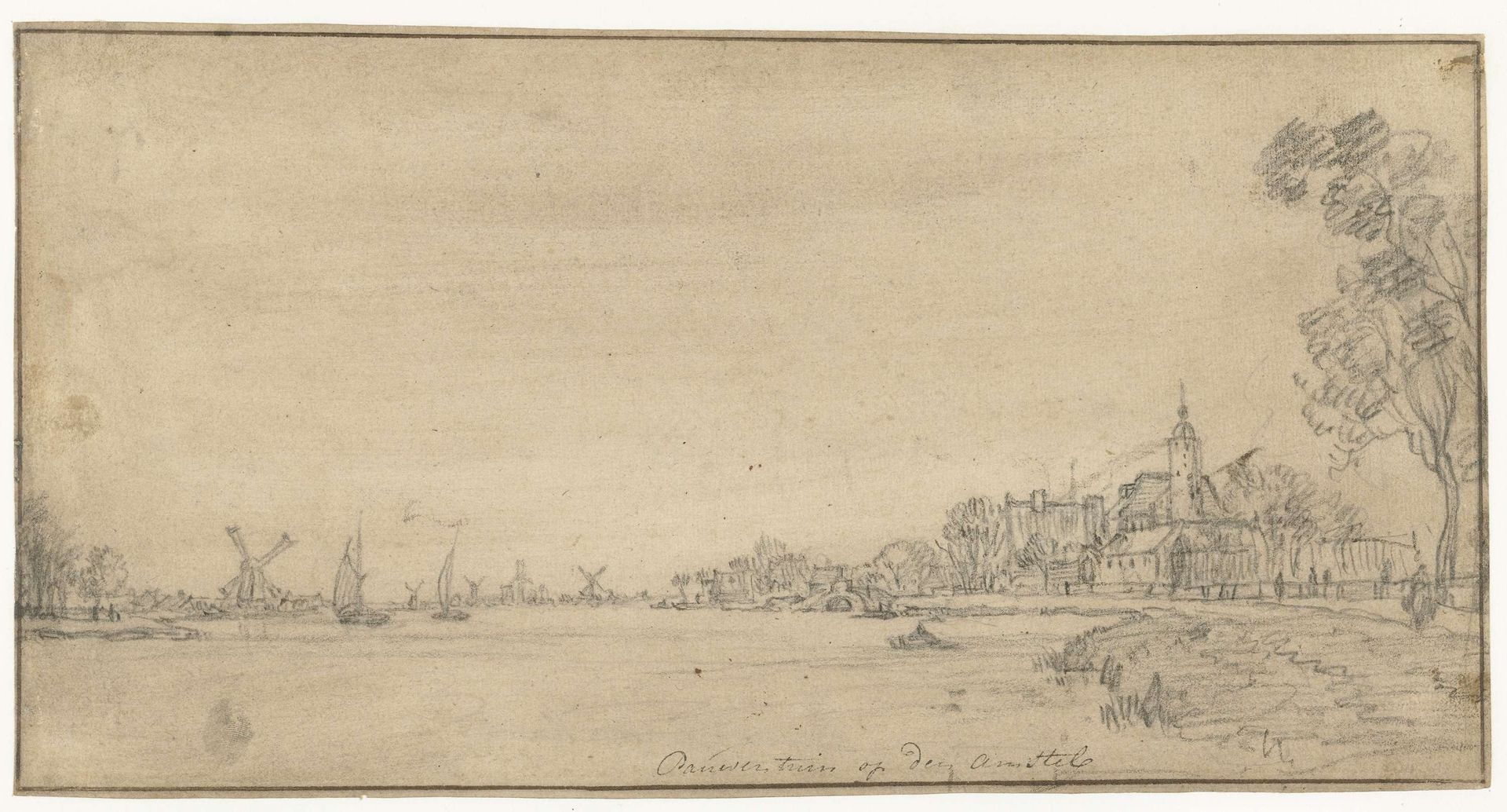 De Pauwentuin aan de Amstel by Rembrandt van Rijn