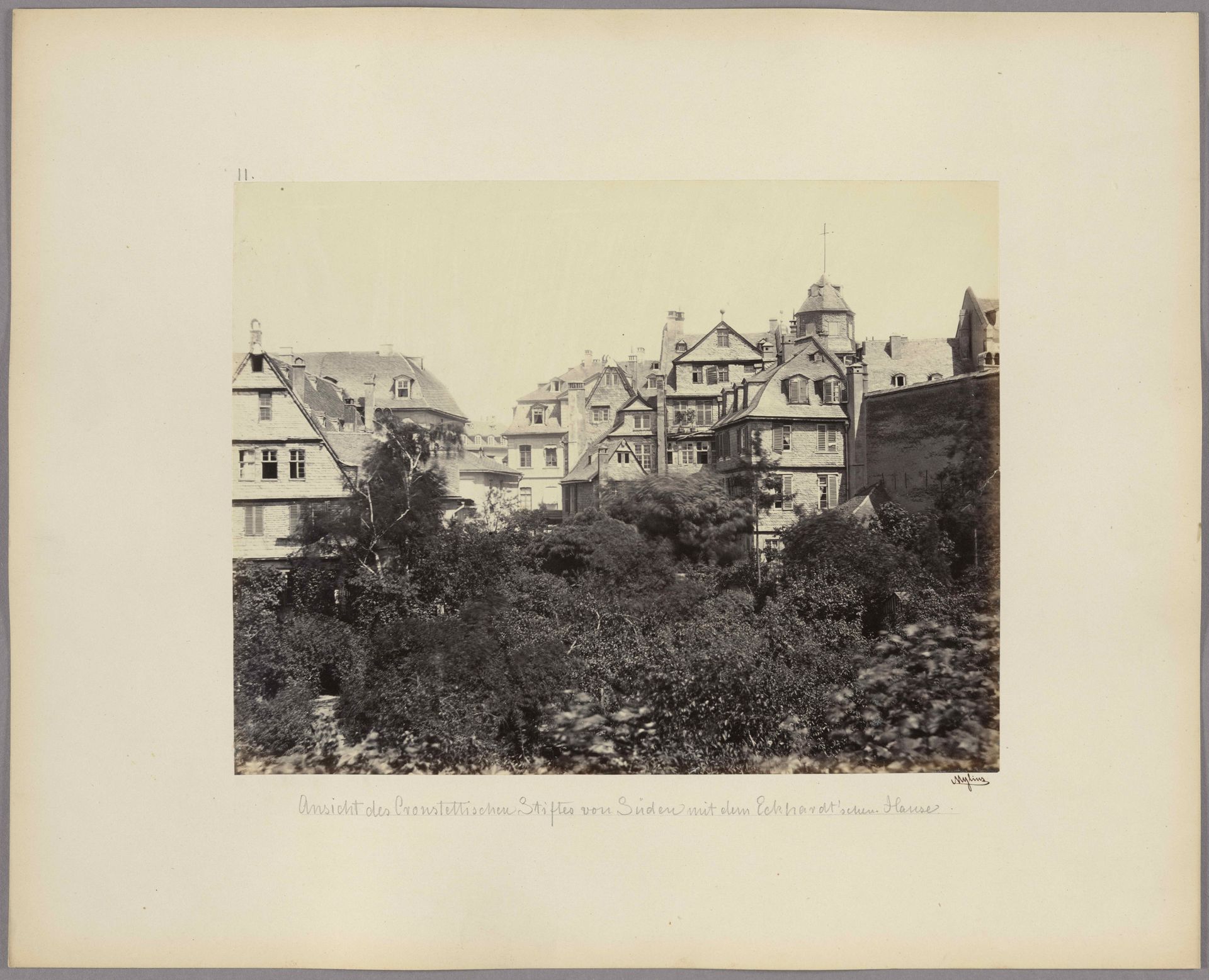 Frankfurt am Main_ View of the Cronstettisches Stift from the south, with Eckhardt House, no. 11 by Carl Friedrich Mylius
