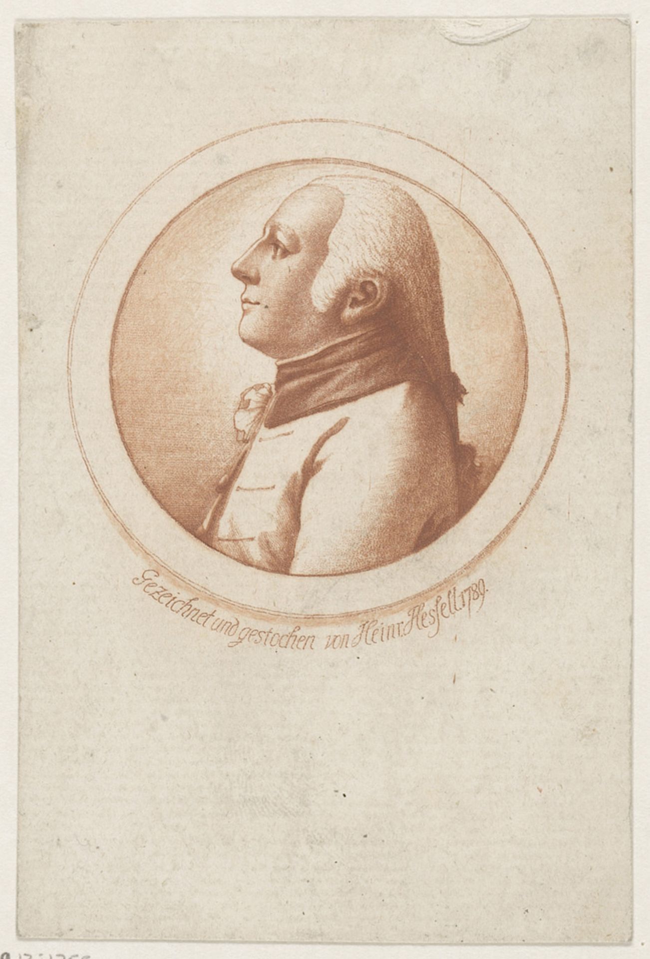 Portret van een onbekende man by Leonhard Heinrich Hessell