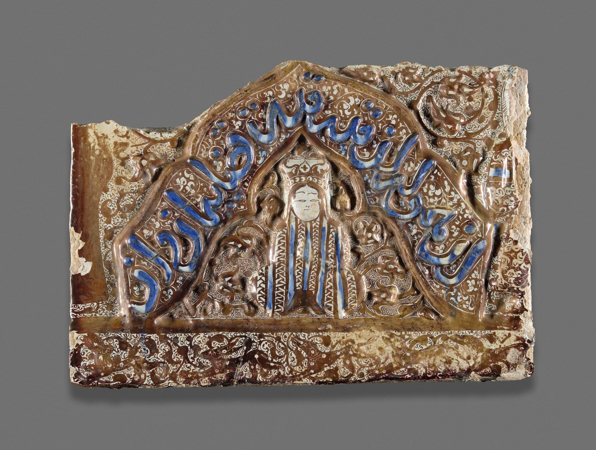 Tile Fragment with Figure in a Niche by Anonymous