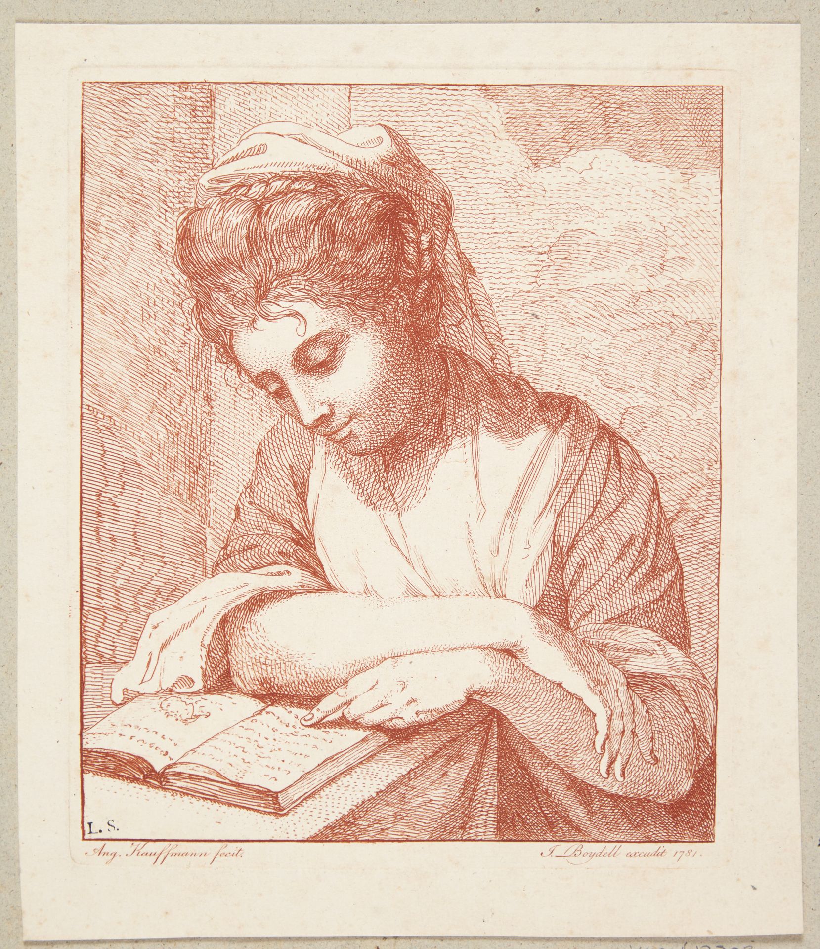 Den læsende pige by Angelica Kauffmann