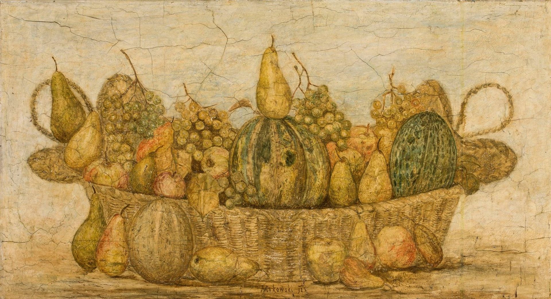 Basket with fruit by Tadeusz Makowski