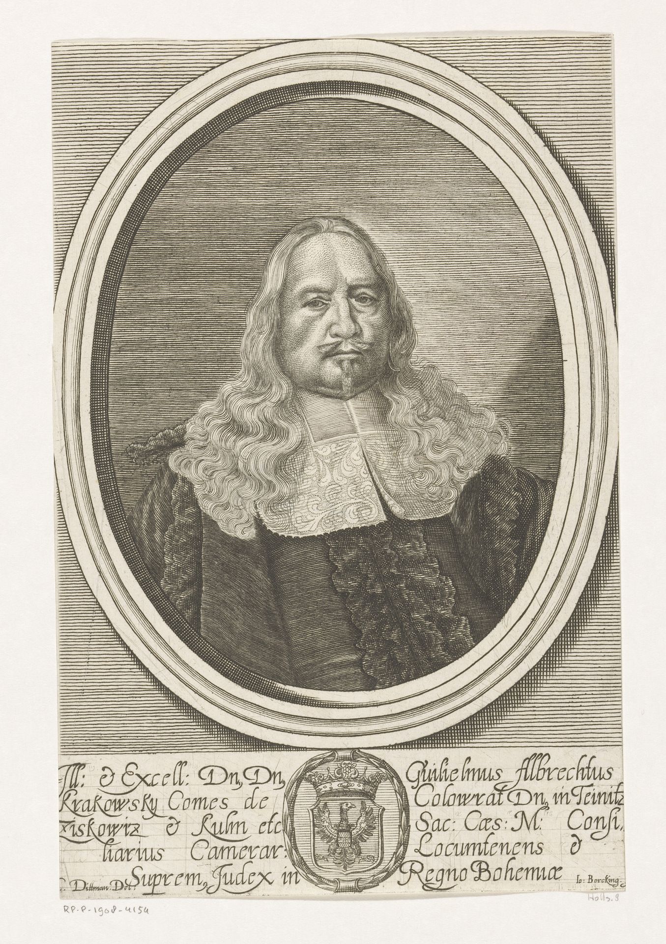 Portret van Wilhelm Albrecht, Reichsgraf von Kolowrat-Krakowsky by Johann Borcking