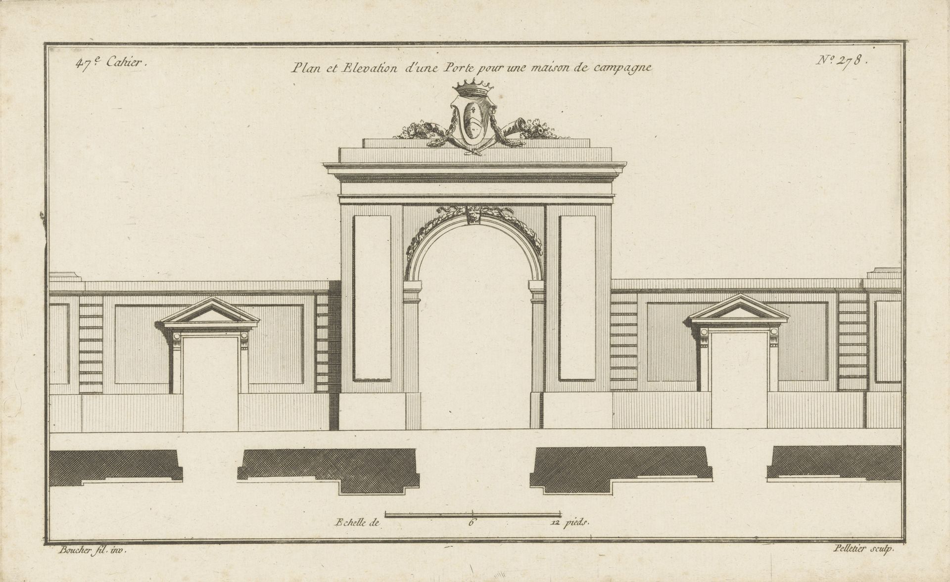 Poort met rondboog en wapenschild by Jean Pelletier