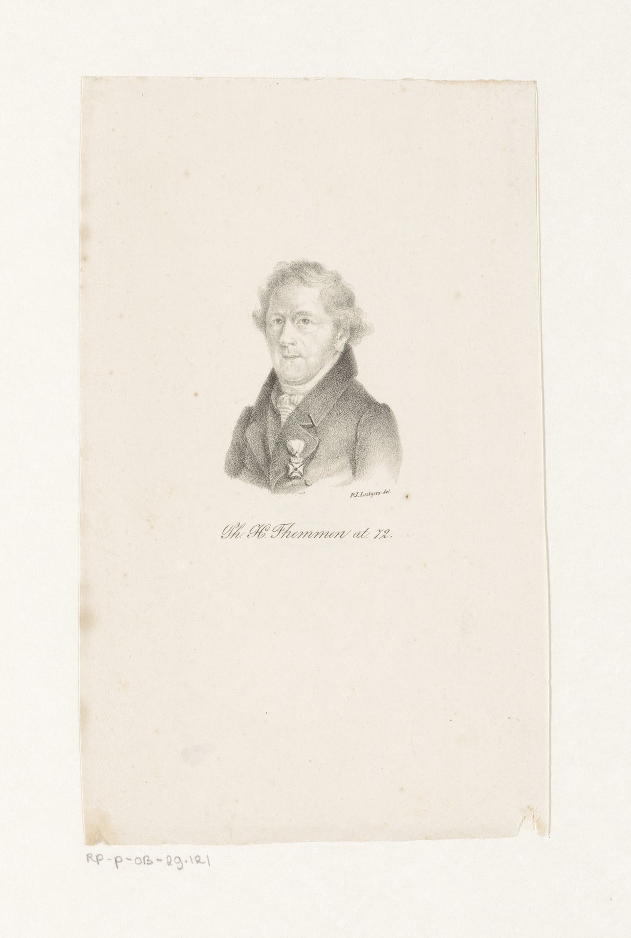 Portret van Phoebus Hitzerus Themmen by Petrus Josephus Lutgers